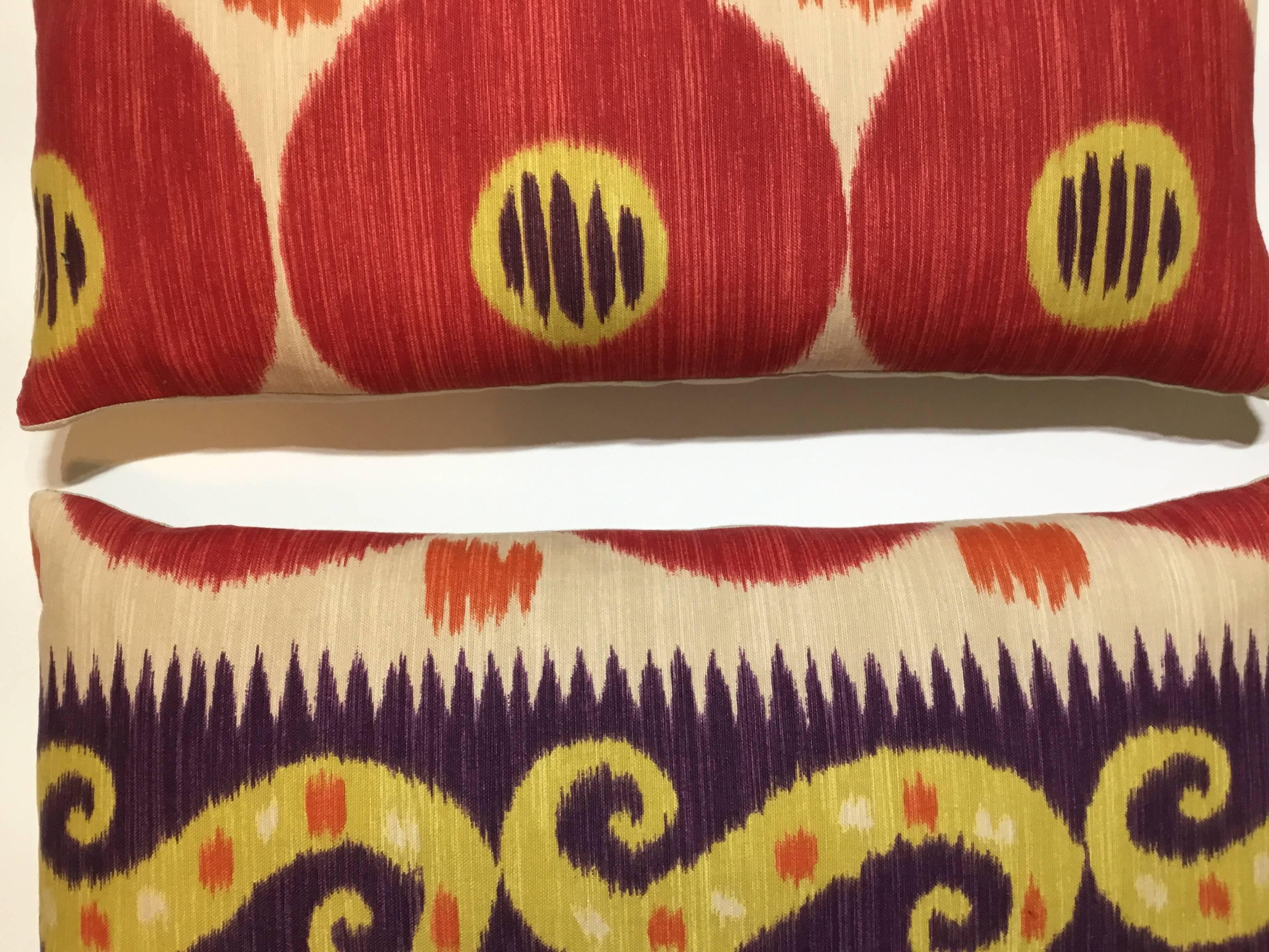 20th Century Pair of Ikat Pillows