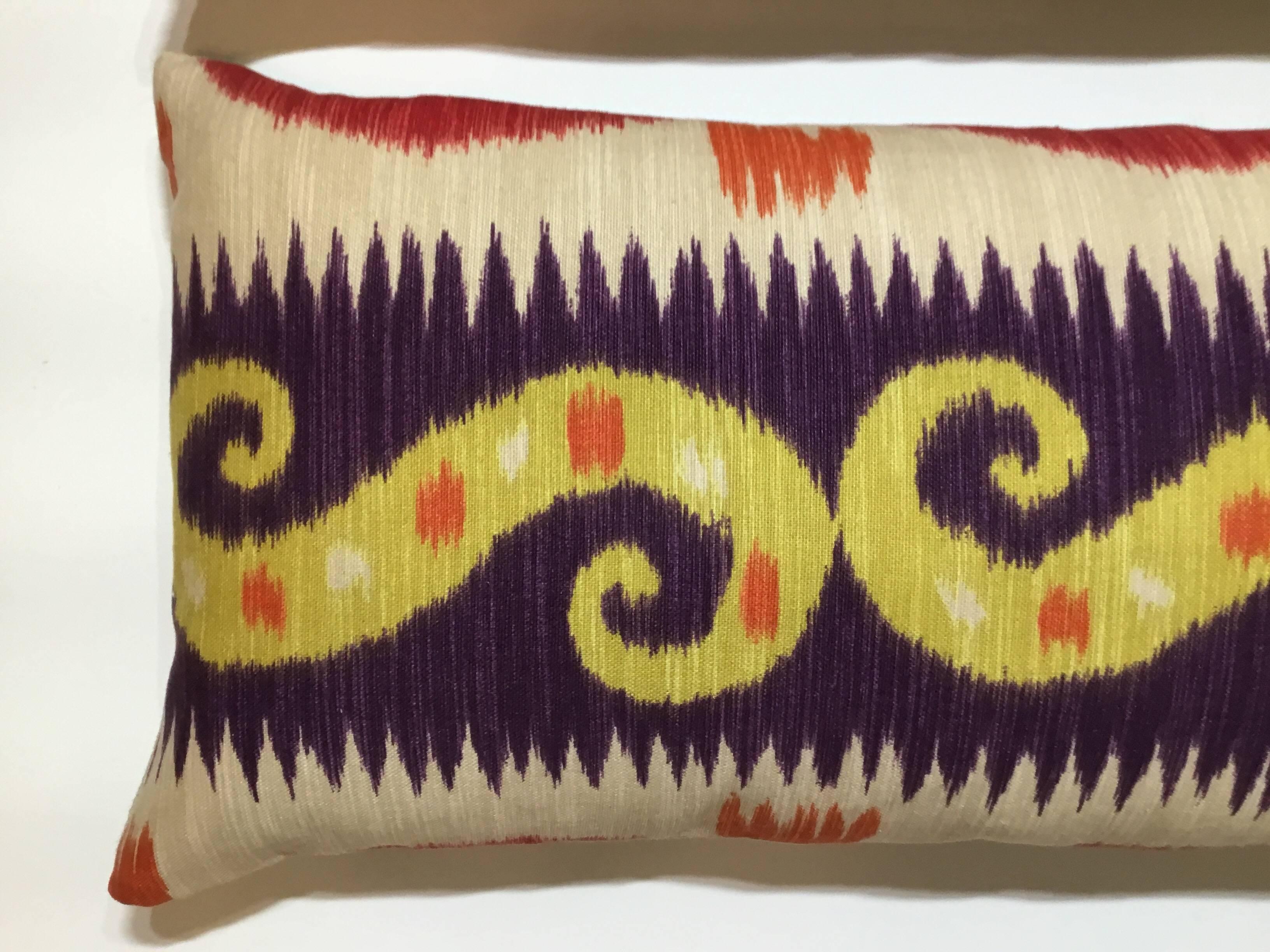 Cotton Pair of Ikat Pillows