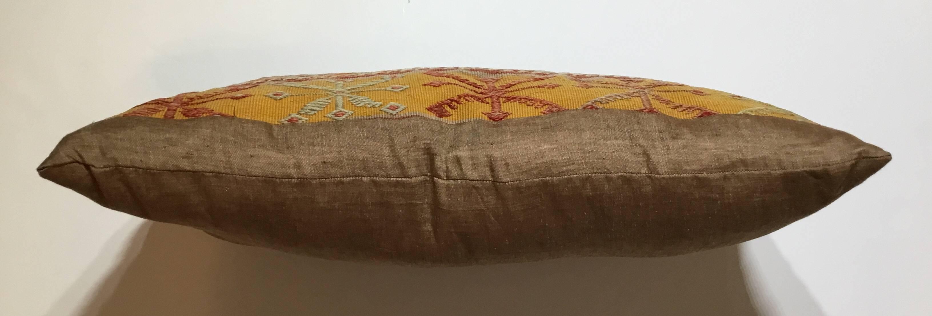 20th Century Flat-Weave Kilim Rug Fregment Pillow