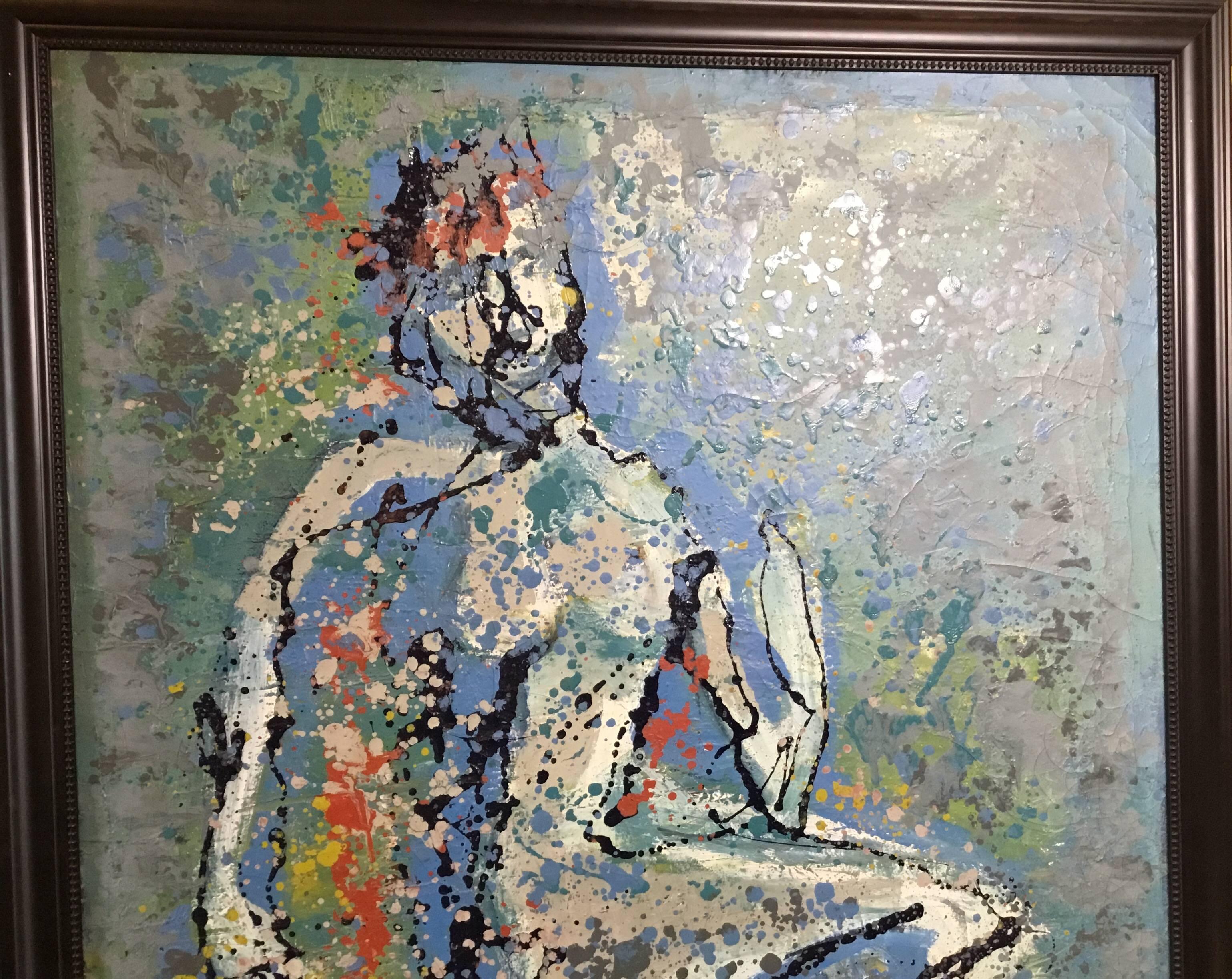 Fantastic oil painting on canvas, from the 1960s, beautifully painted in the manner of J. Pollock .
Signed bottom right by: Ceruzzi.
 