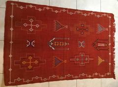Moroccan Cactus Silk Flat-Weave Kilim Rug