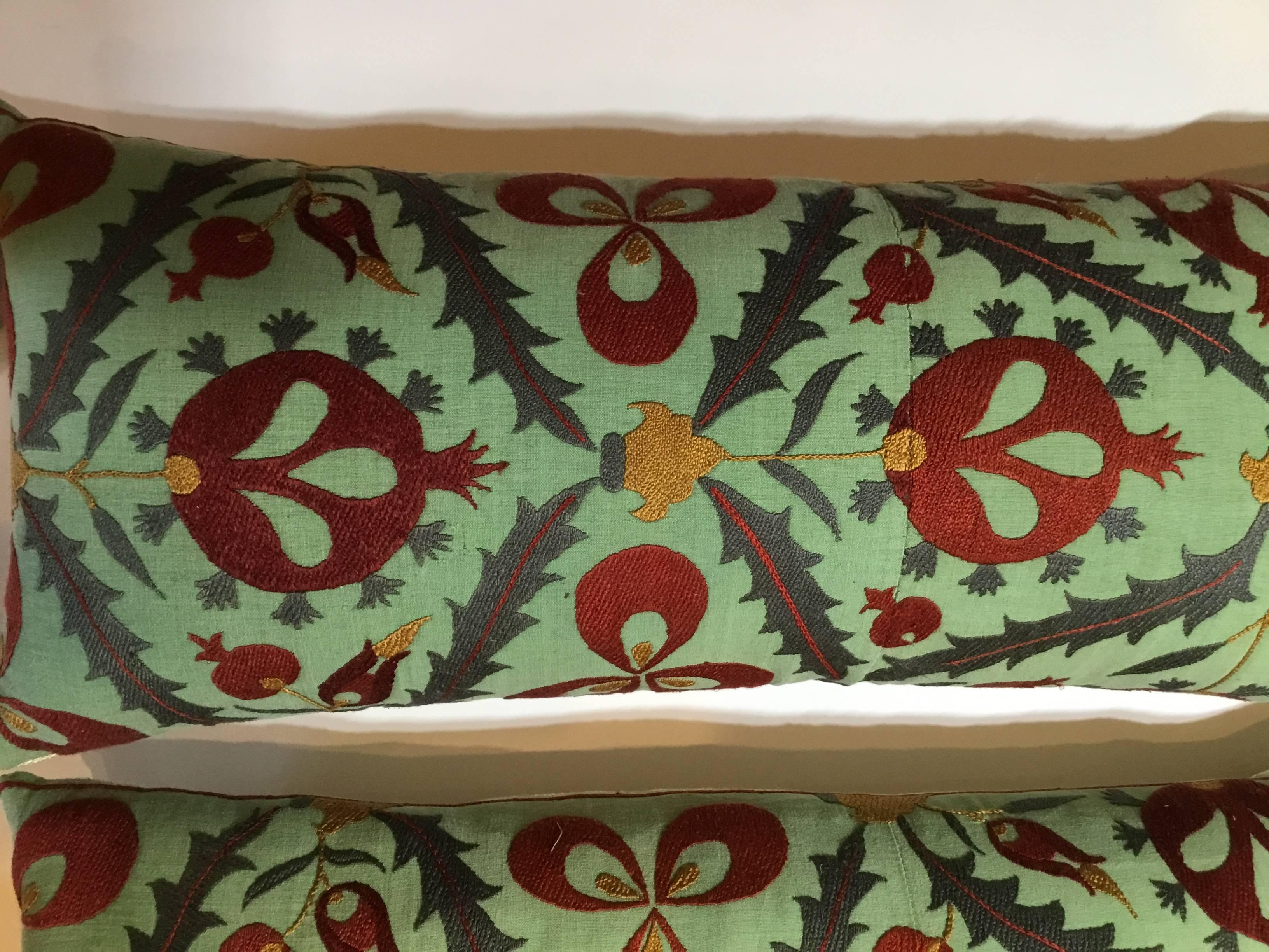 20th Century Pair of Hand Embroidery Suzani Pillows