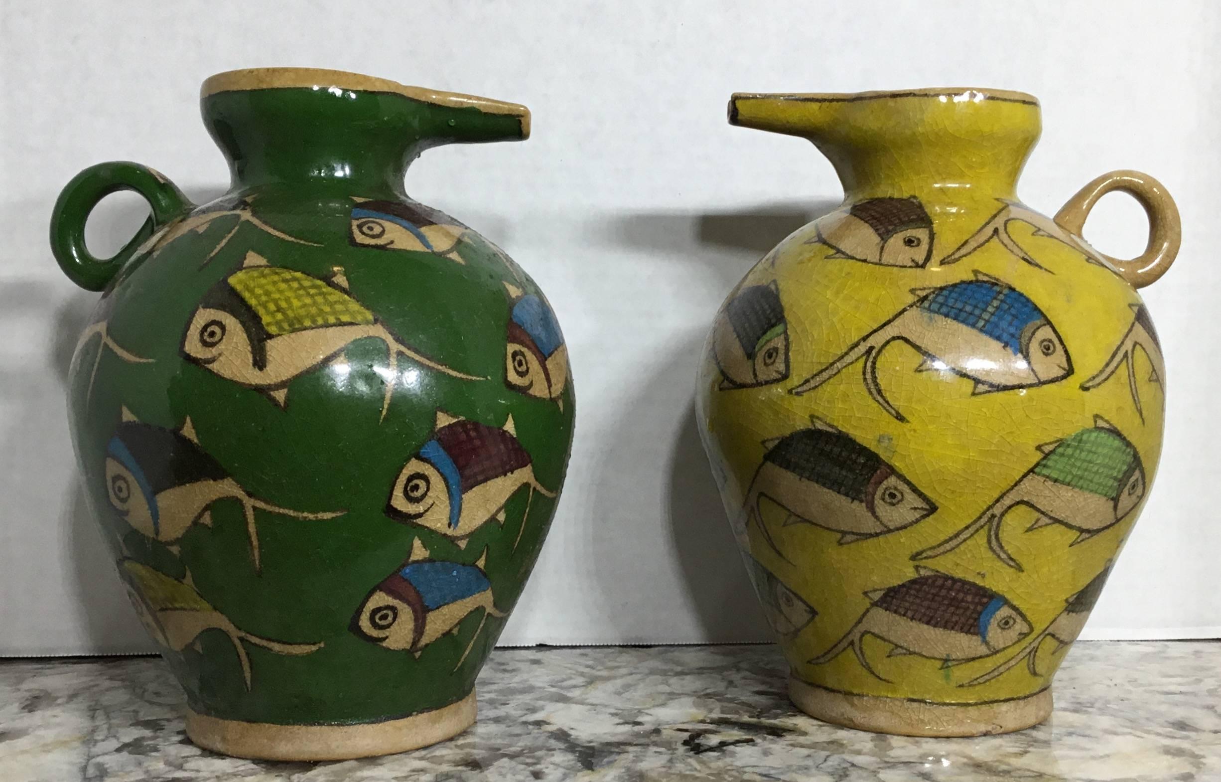 Pair of Persian Ceramic Vessel In Excellent Condition In Delray Beach, FL