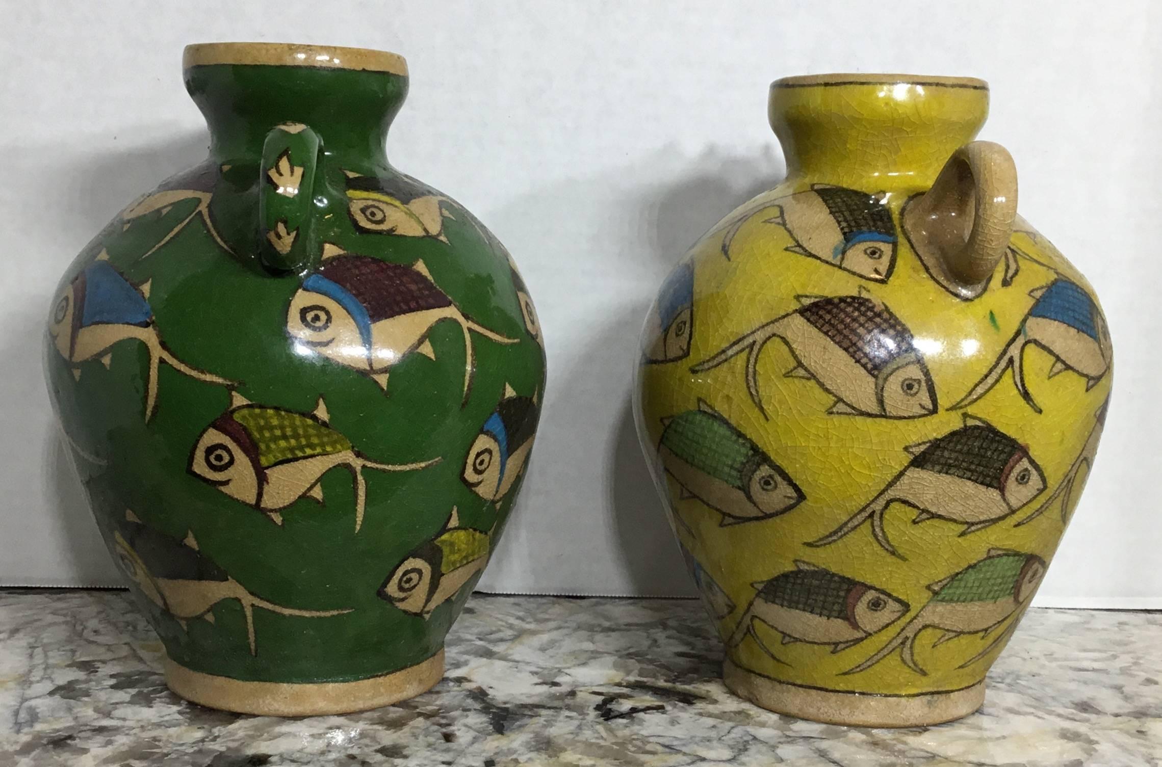 20th Century Pair of Persian Ceramic Vessel