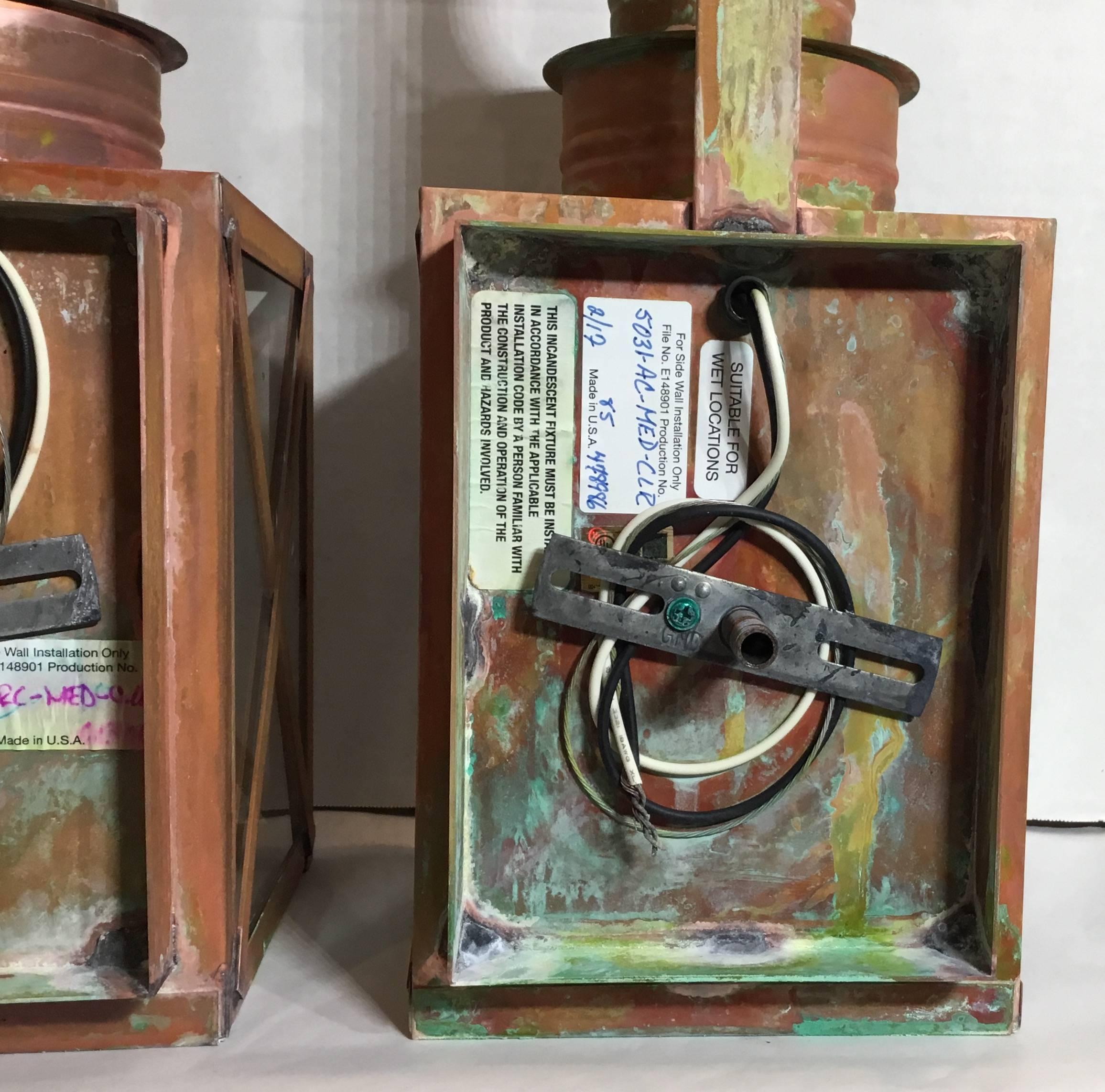 Pair of Funky Copper Wall Lantern 4