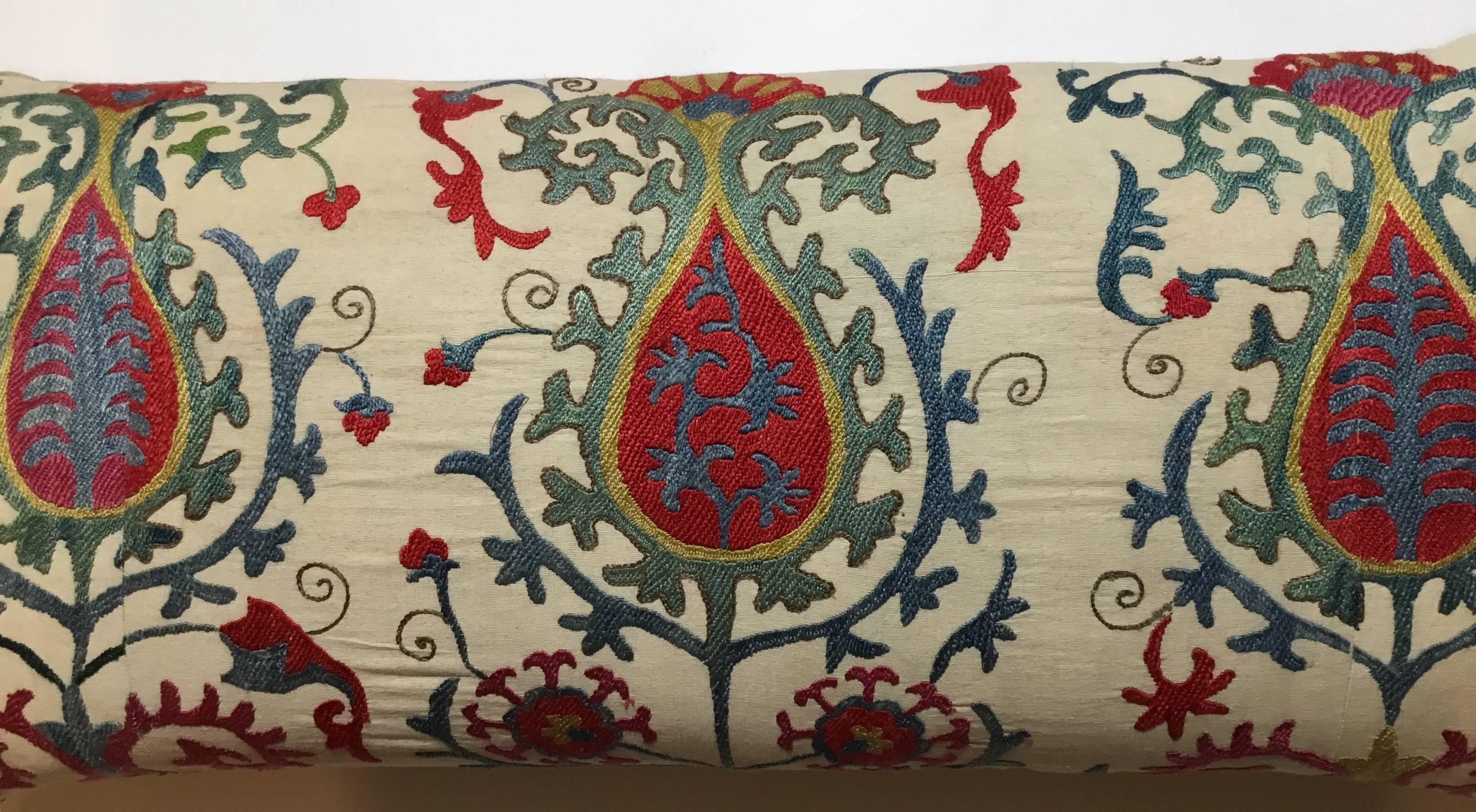 Uzbek Large Vintage Suzani Pillow