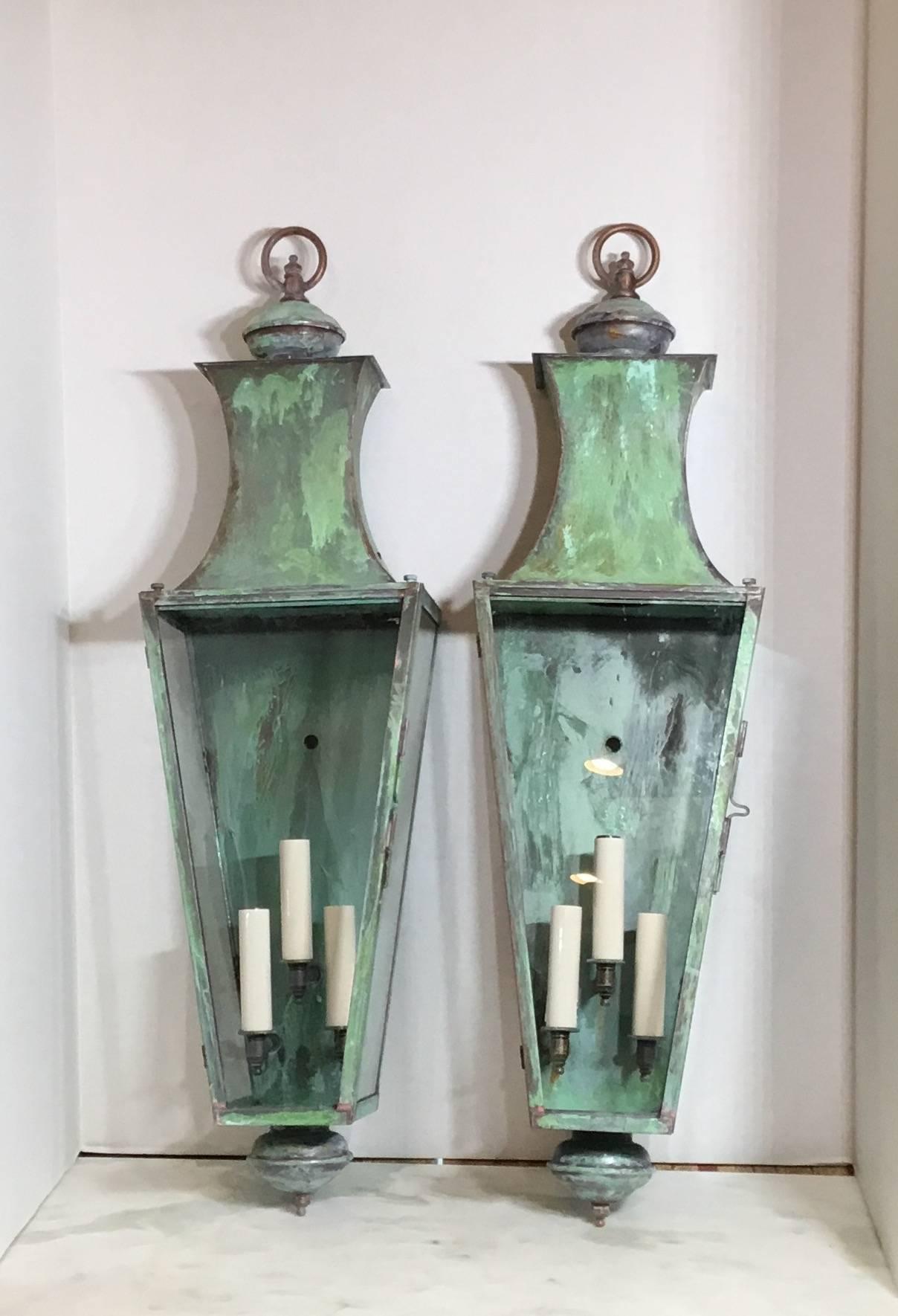 Pair of Architectural Copper Wall Lantern 5