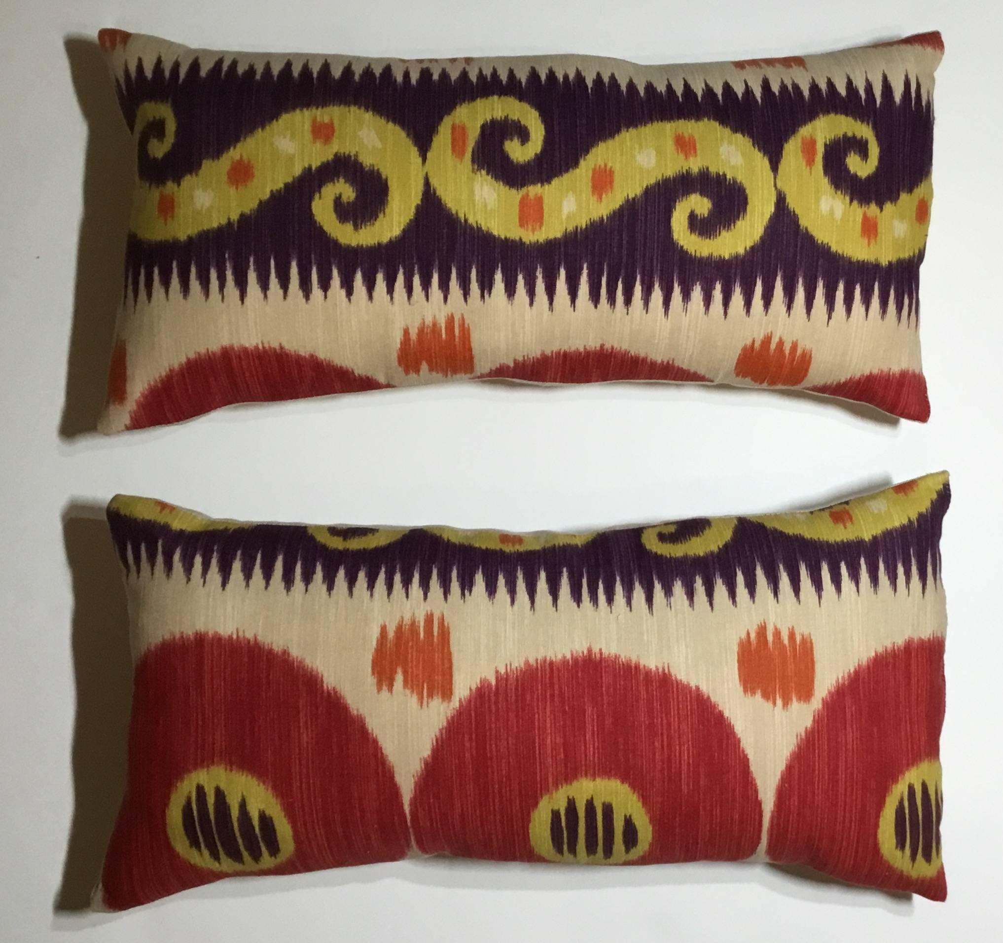American Pair of Ikat Pillows