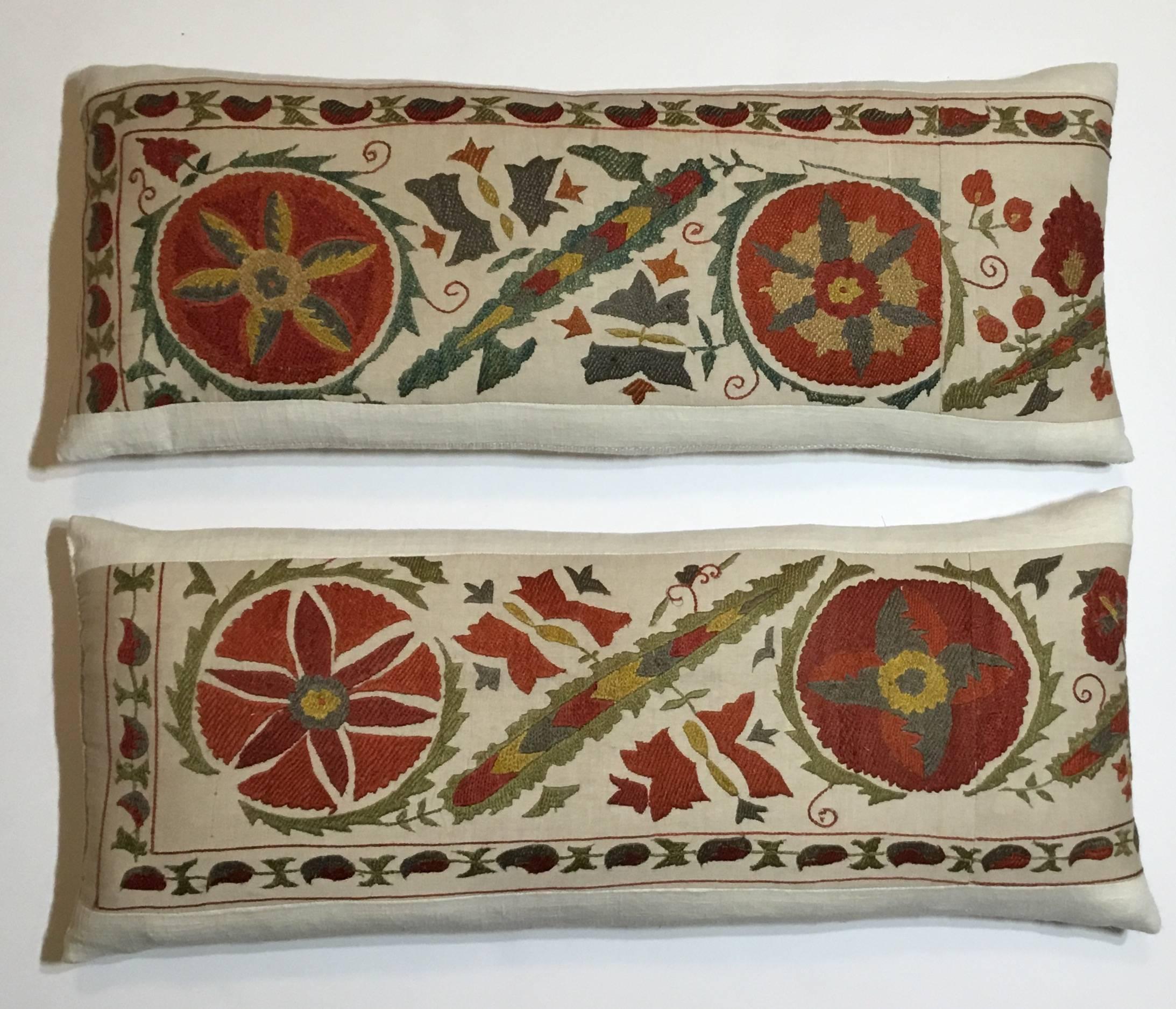Uzbek Pair of Hand Embroidery Suzani Pillows
