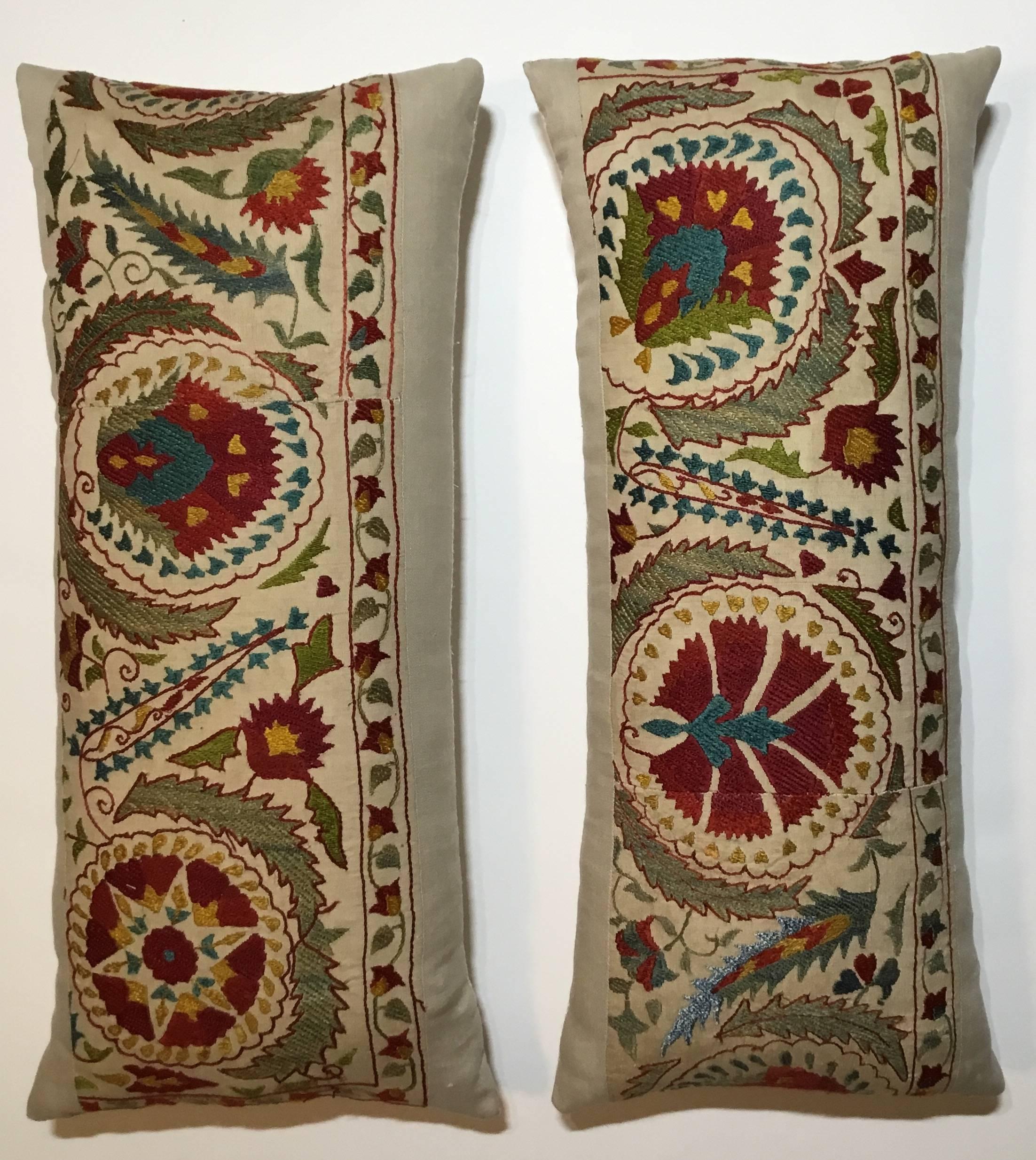 20th Century Pair of Suzani Pillows