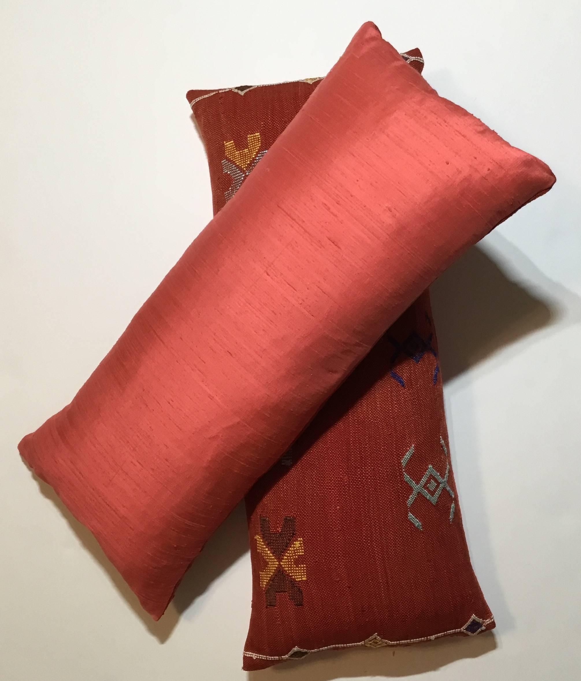 Pair of Moroccan Cactus Silk Pillows 6
