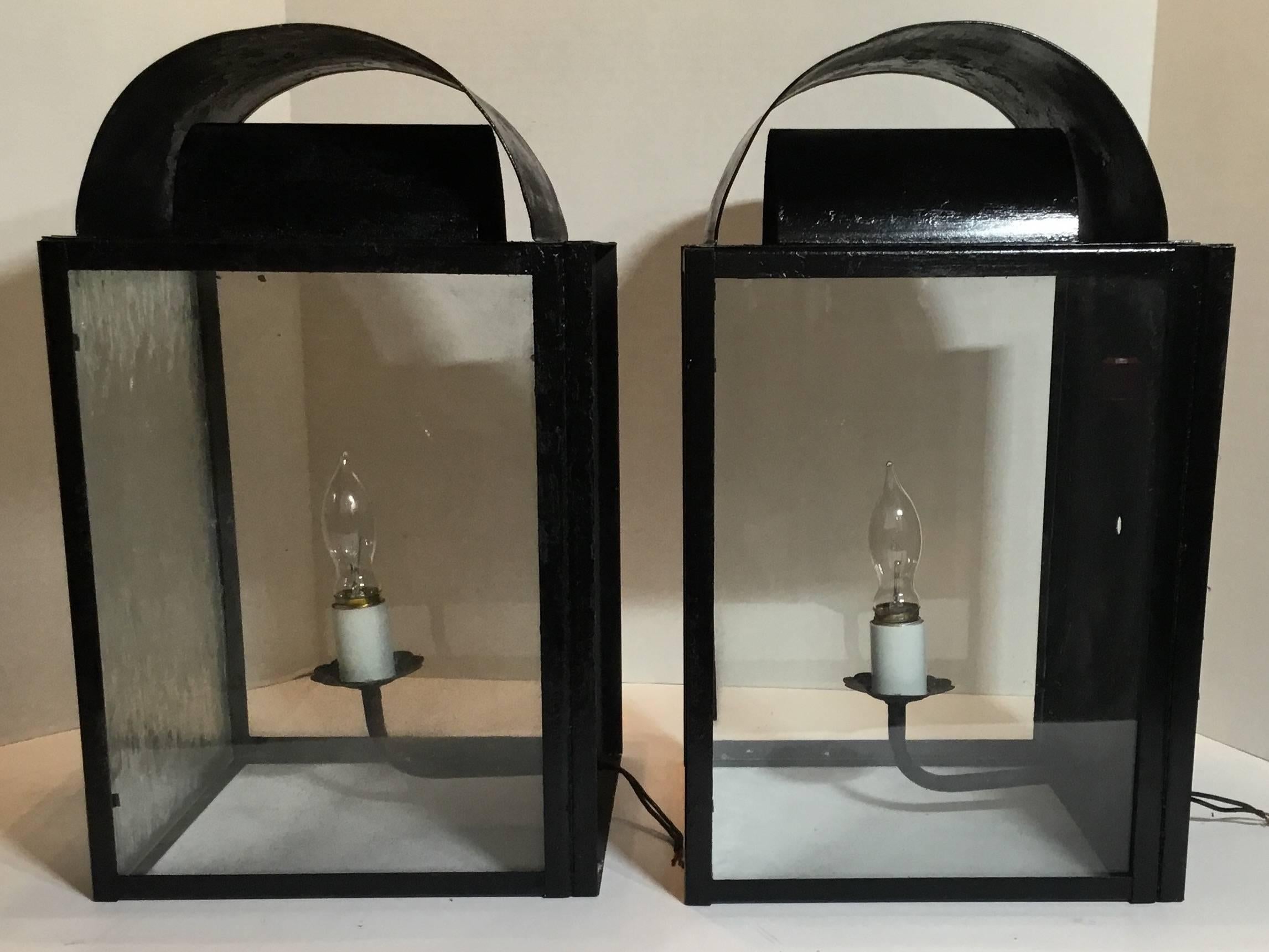 20th Century Pair of Vintage Wall Lanterns