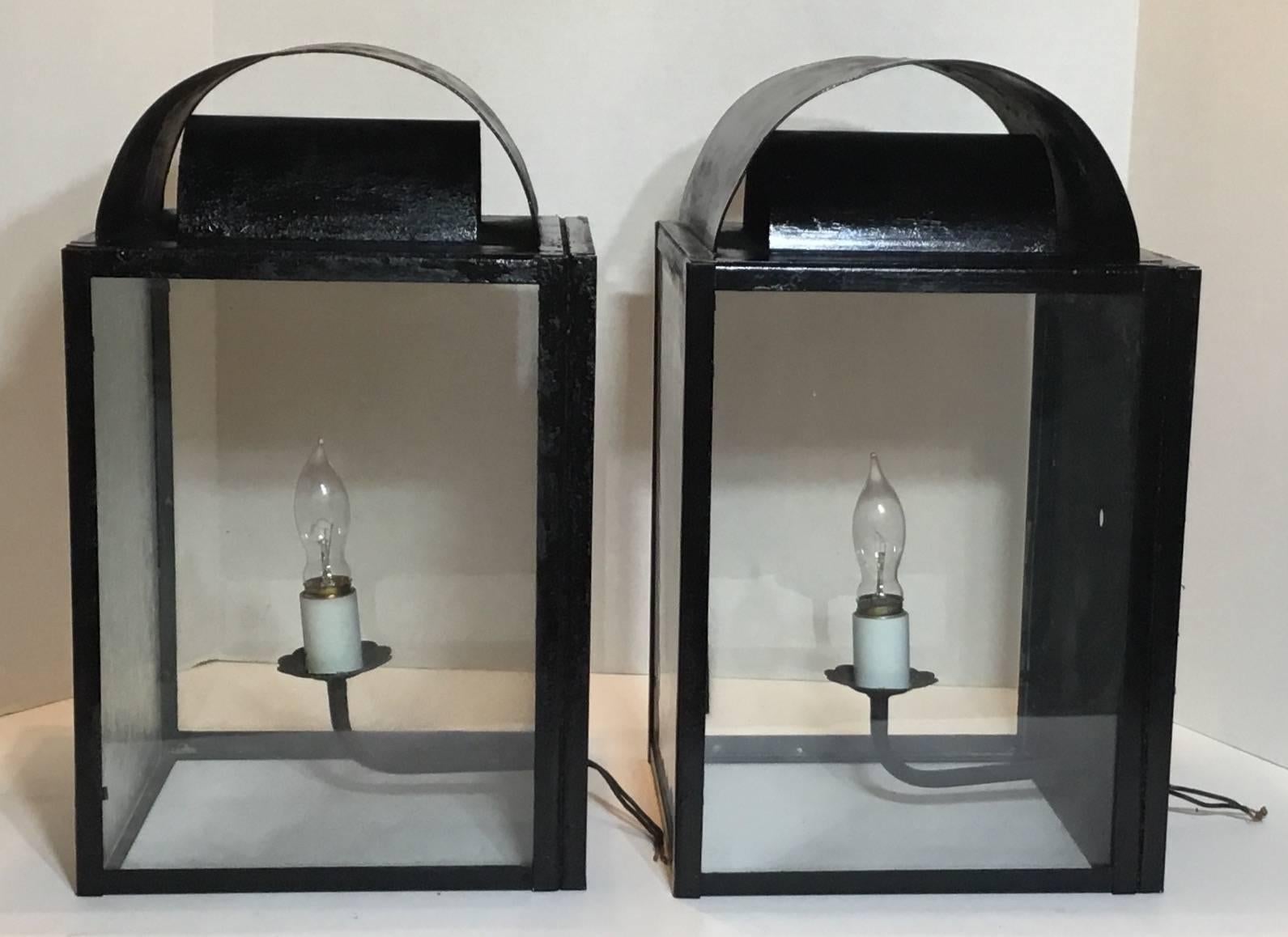 Pair of Vintage Wall Lanterns 1