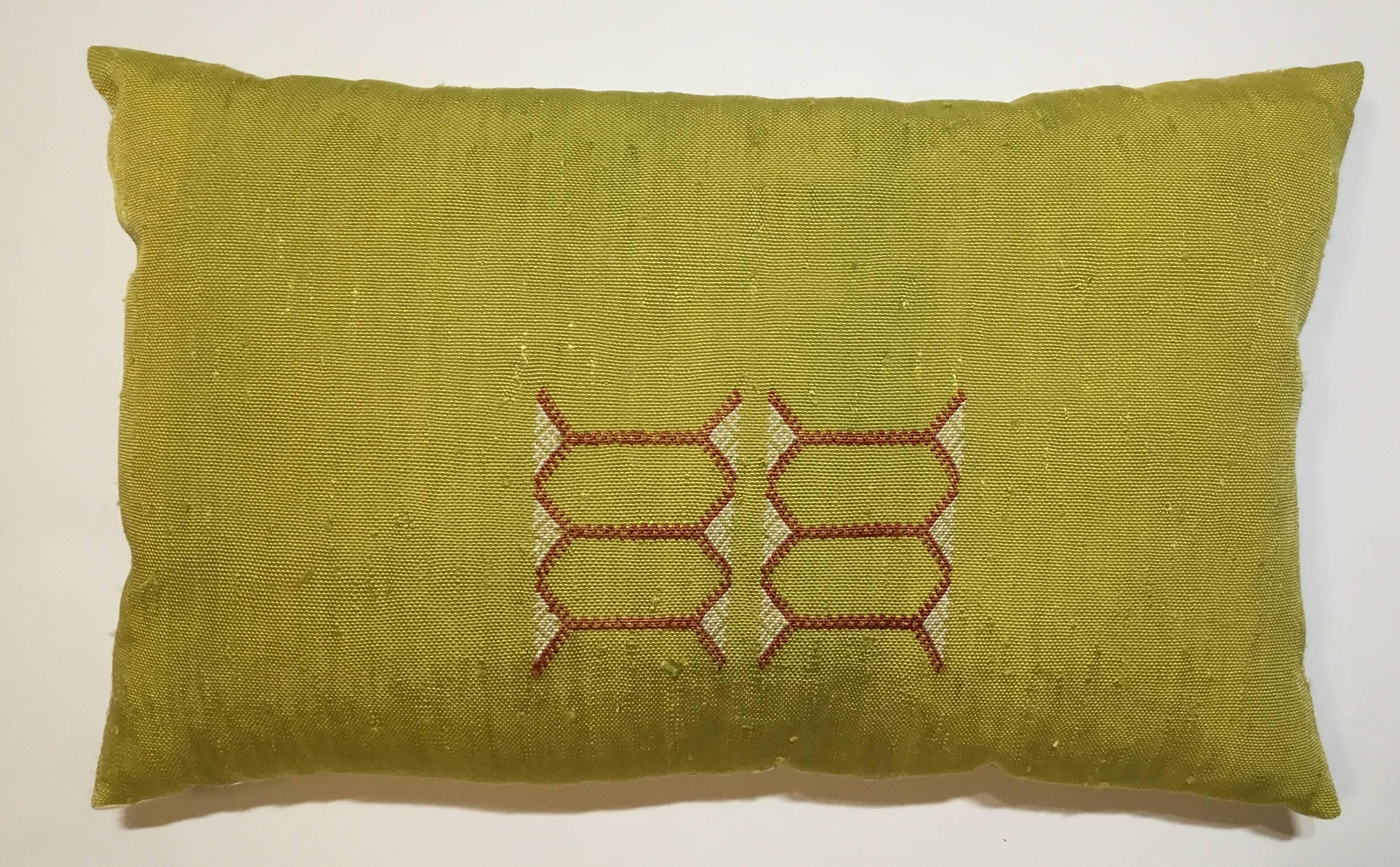 20th Century Pair of Cactus Silk Pillows