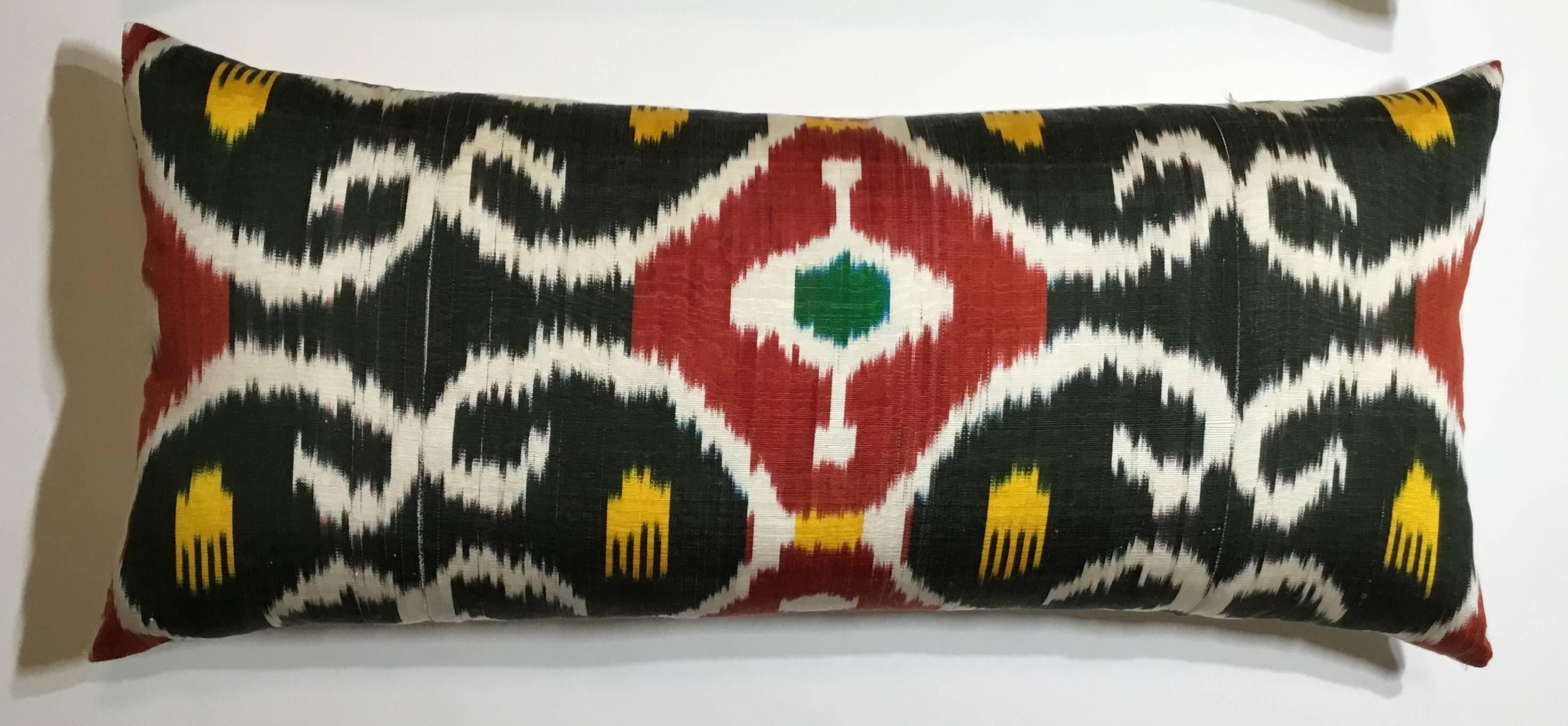 Uzbek Pair of Silk Ikat Pillows
