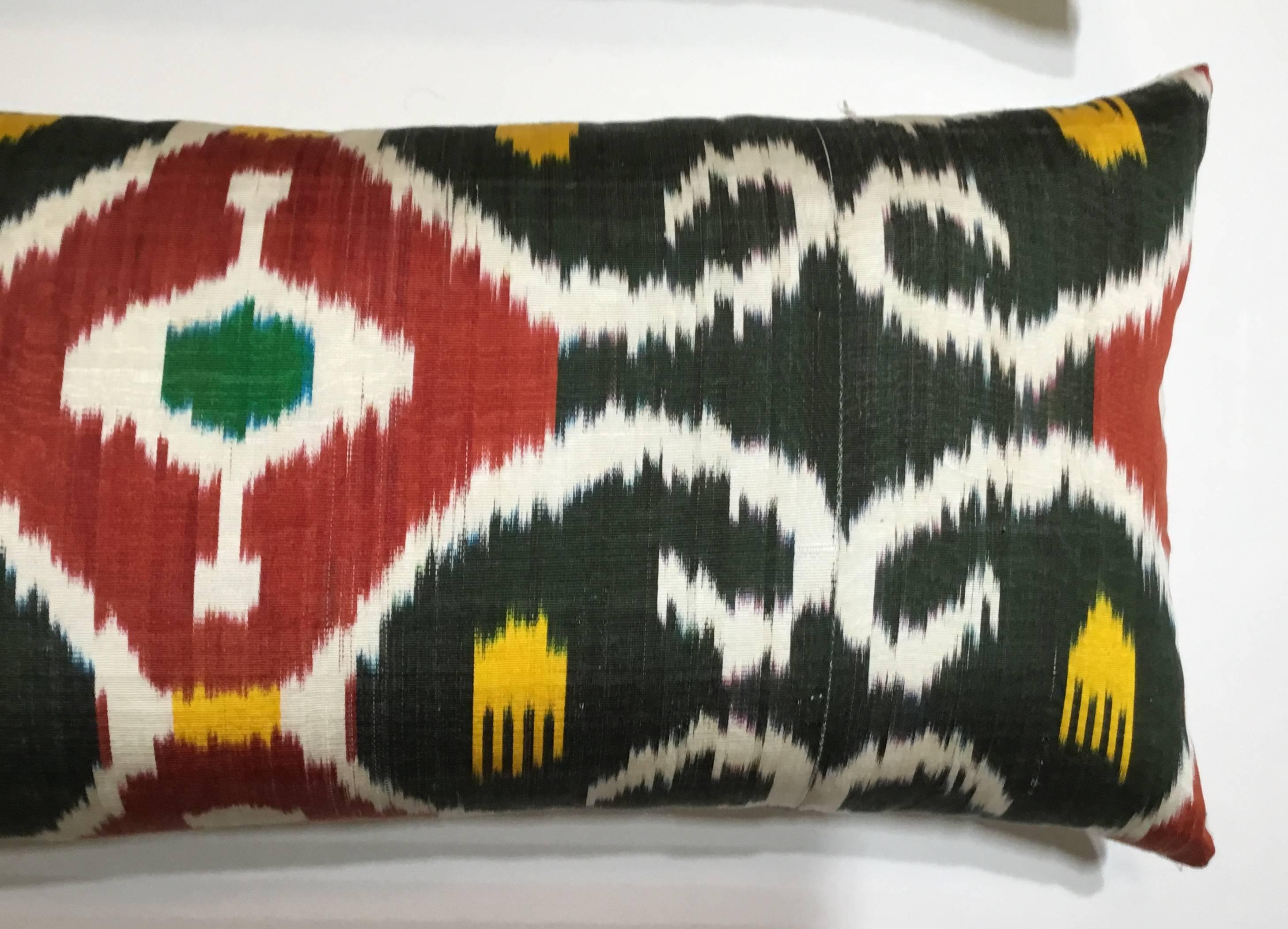 20th Century Pair of Silk Ikat Pillows