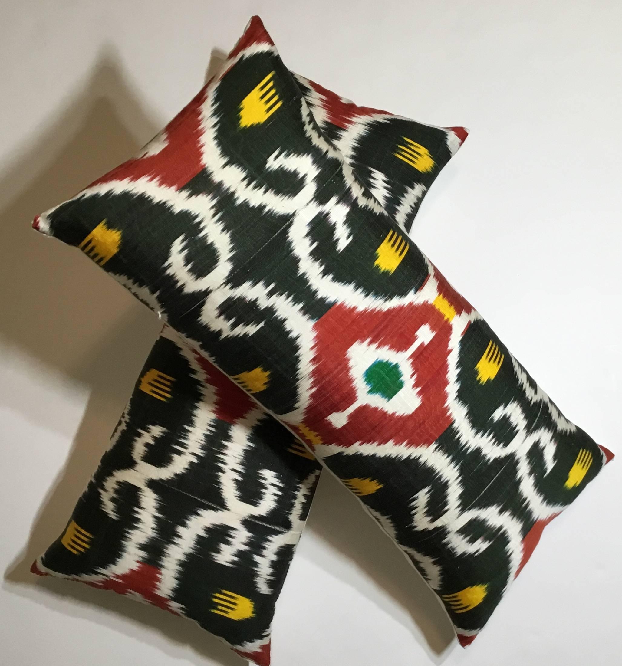 Pair of Silk Ikat Pillows 3