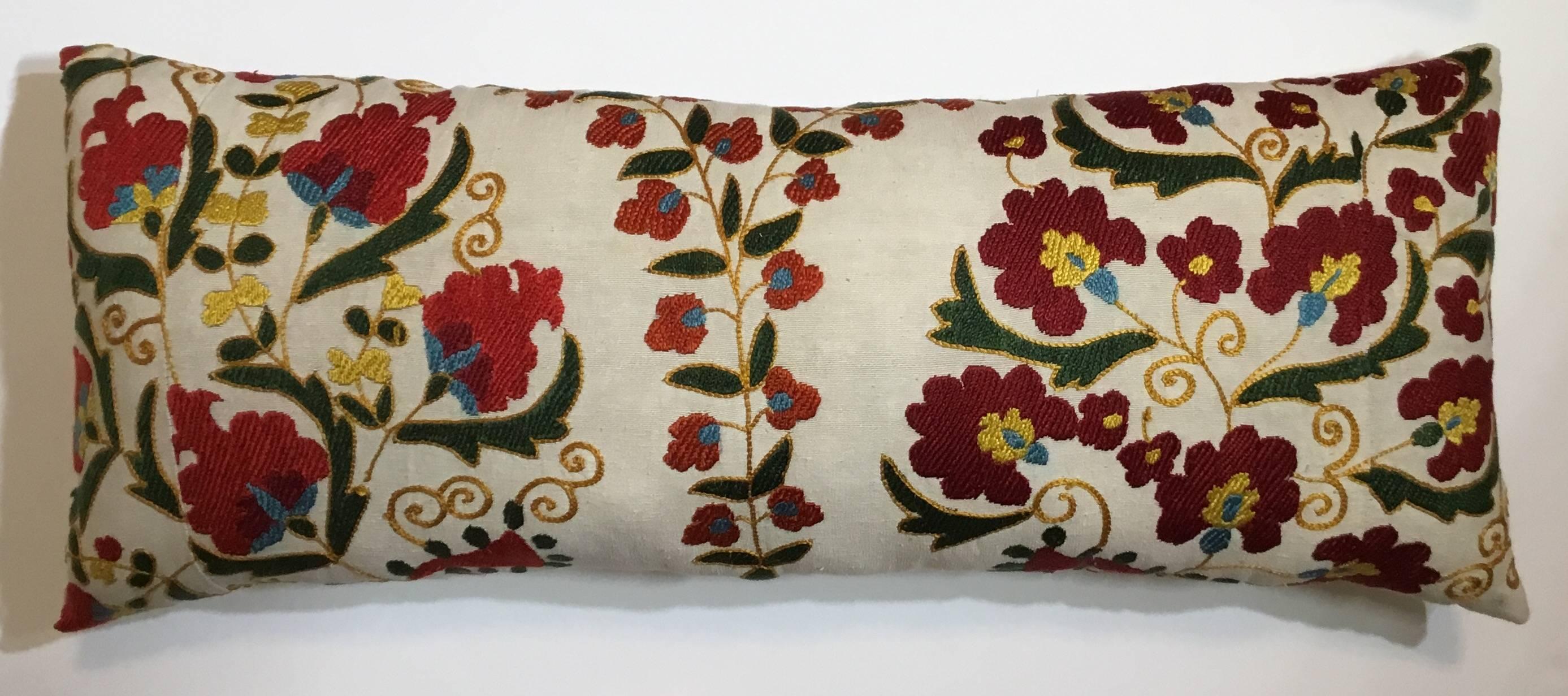 Uzbek Pair of Vintage Suzani Pillows