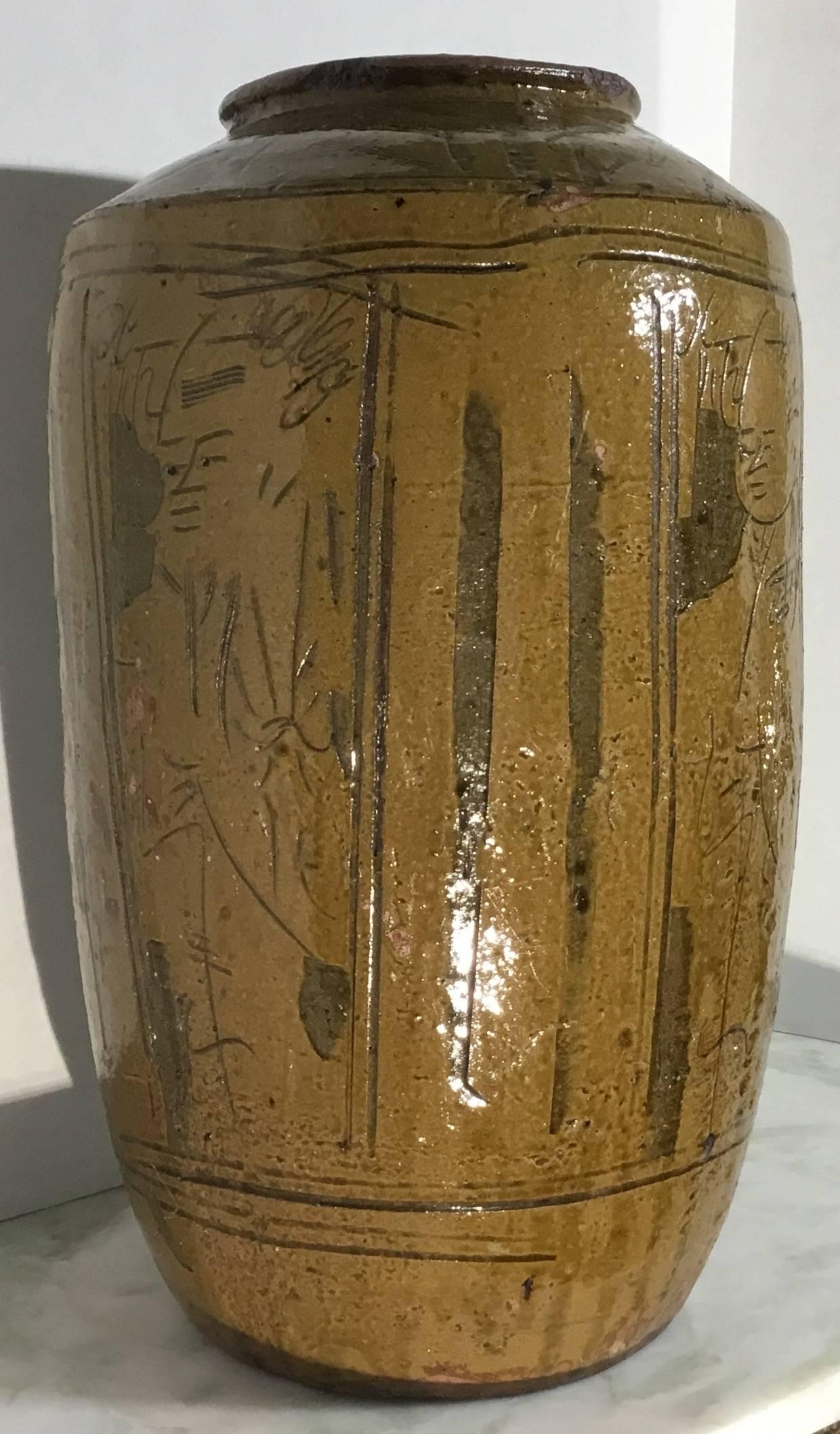 20th Century Large Mid-Century Glazed Chinese Stoneware