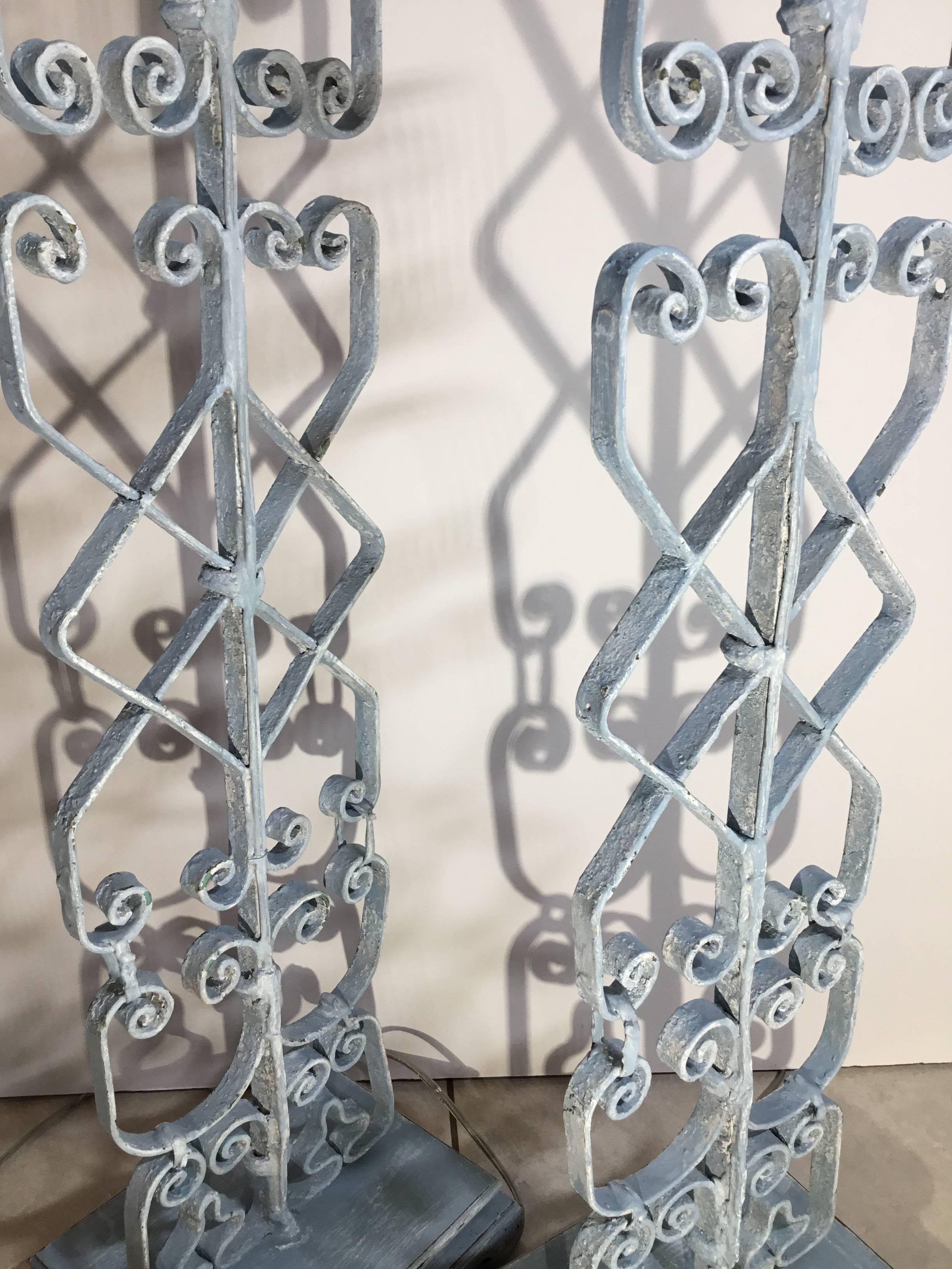 Pair of Wrought Iron Table Lamps 4