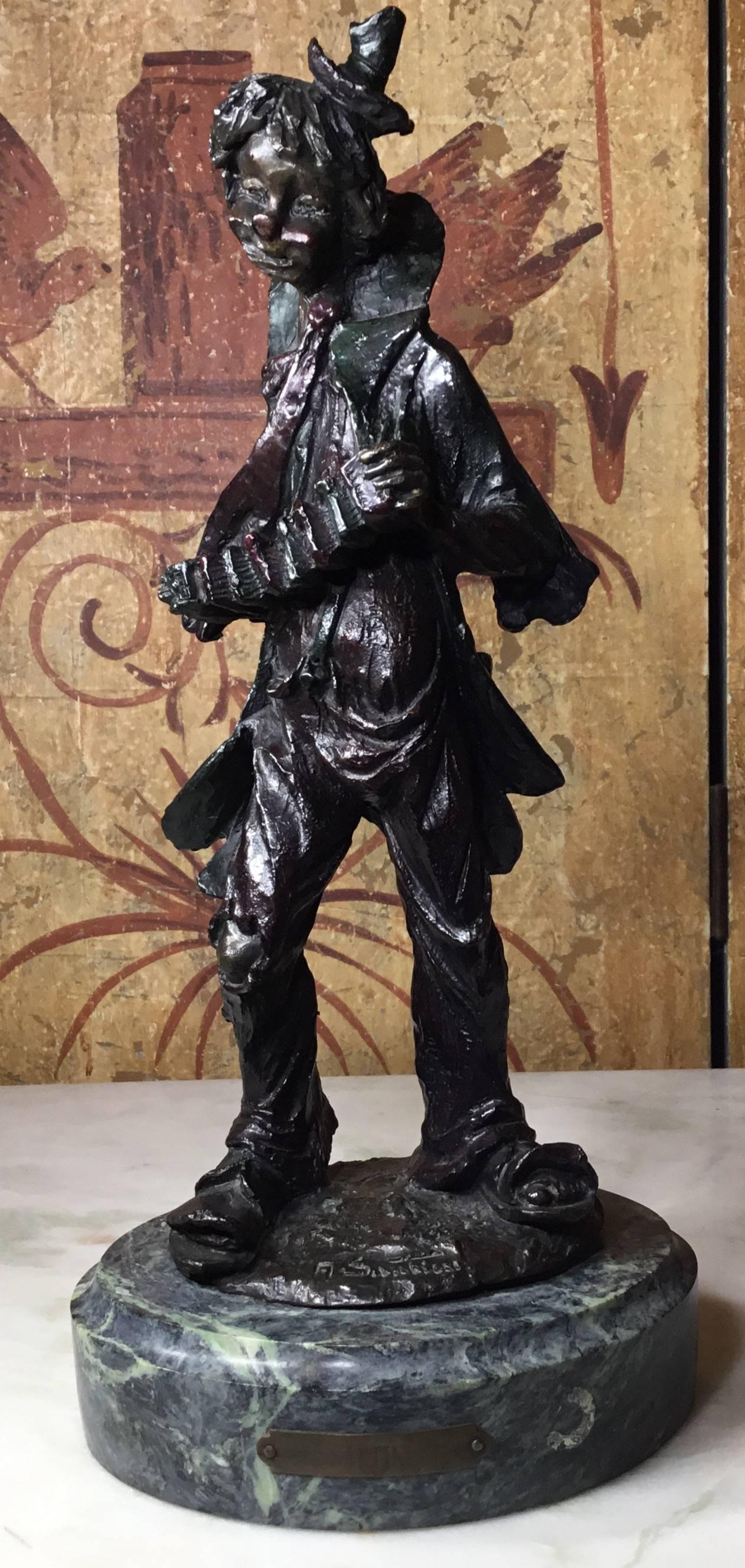 Bronze Clown by A. Santini For Sale 2