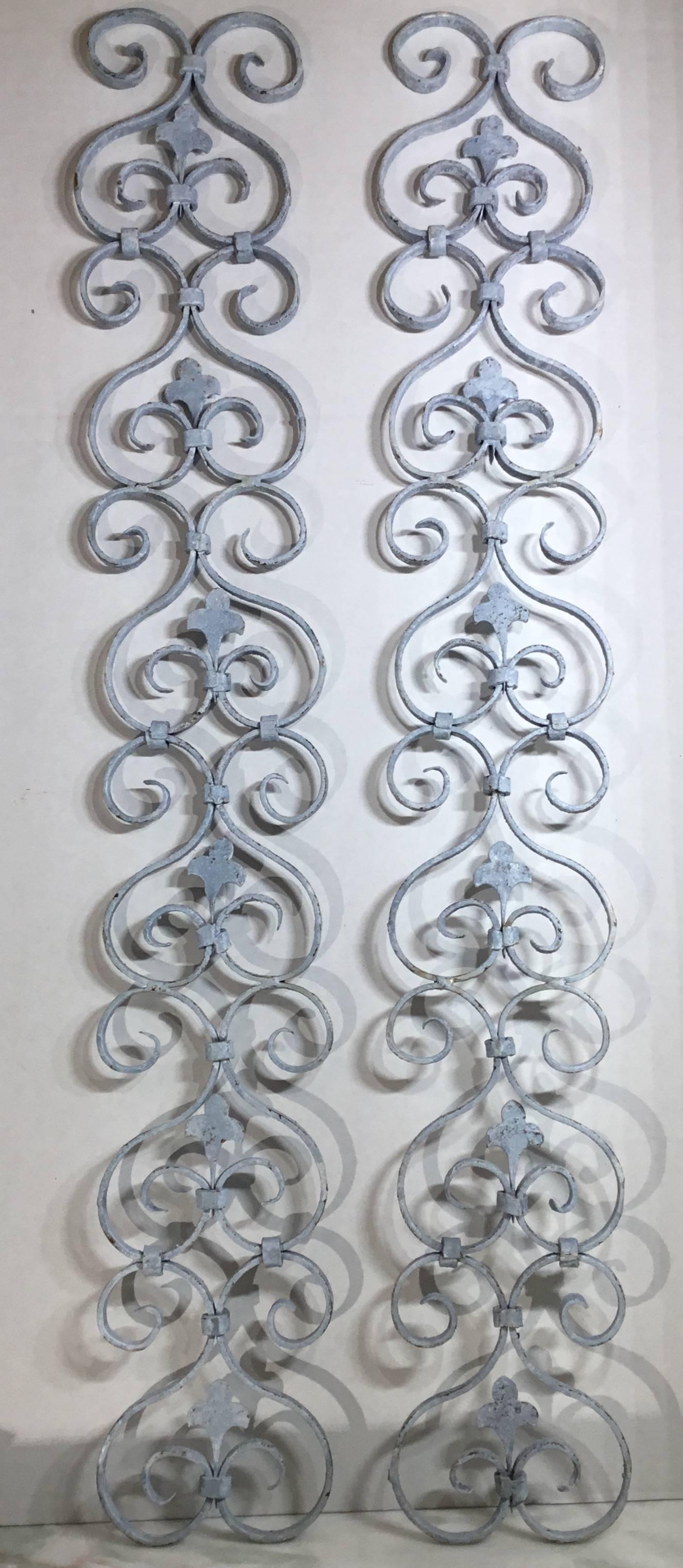 American Pair of Wrought Iron Wall Hangings For Sale