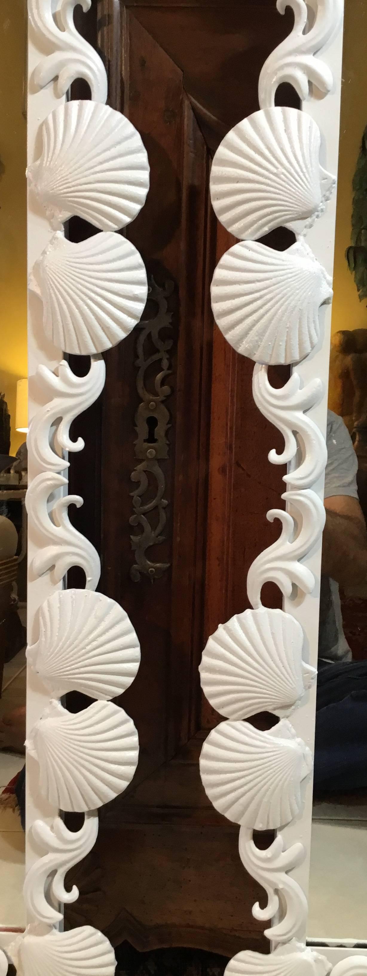 Cast Pair of Sea Shell Iron Mirrors