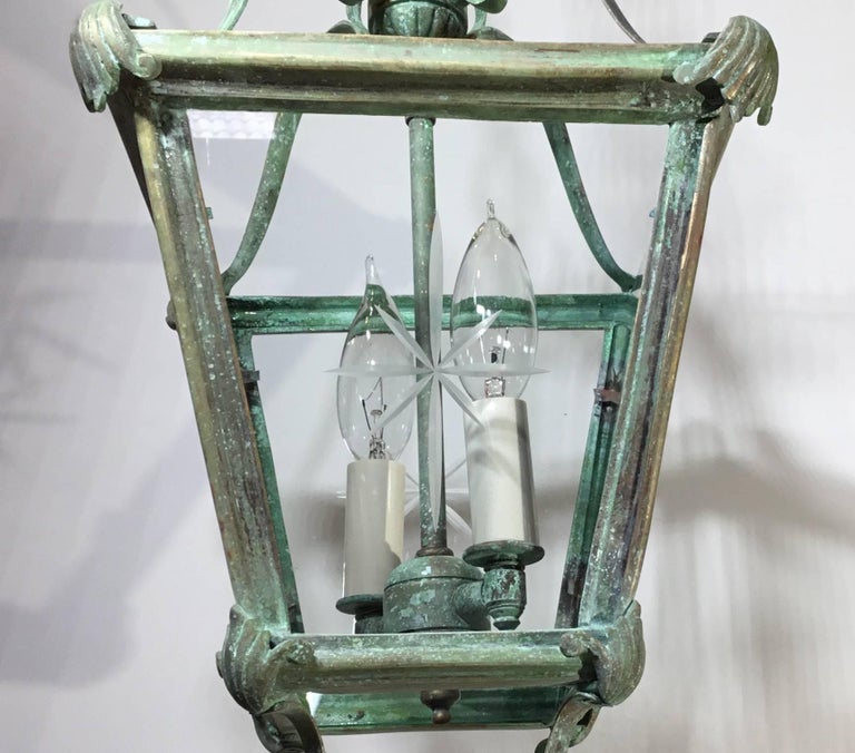 Bronze and Brass Hanging Lantern at 1stdibs