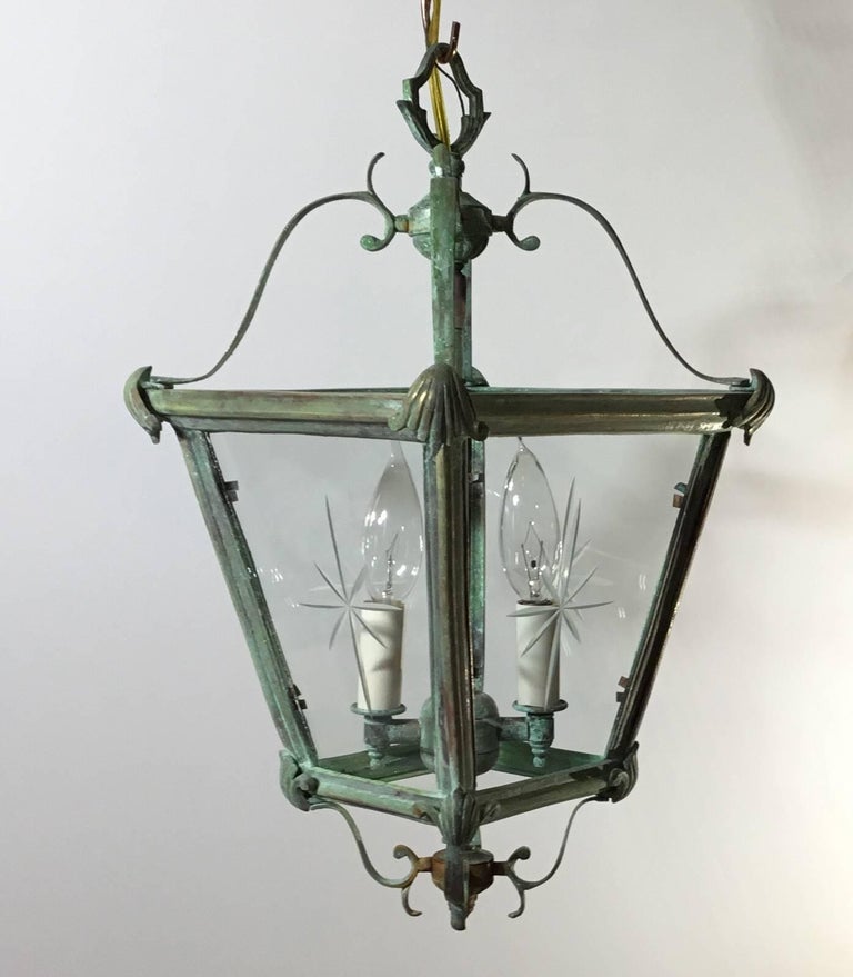 Bronze and Brass Hanging Lantern at 1stdibs
