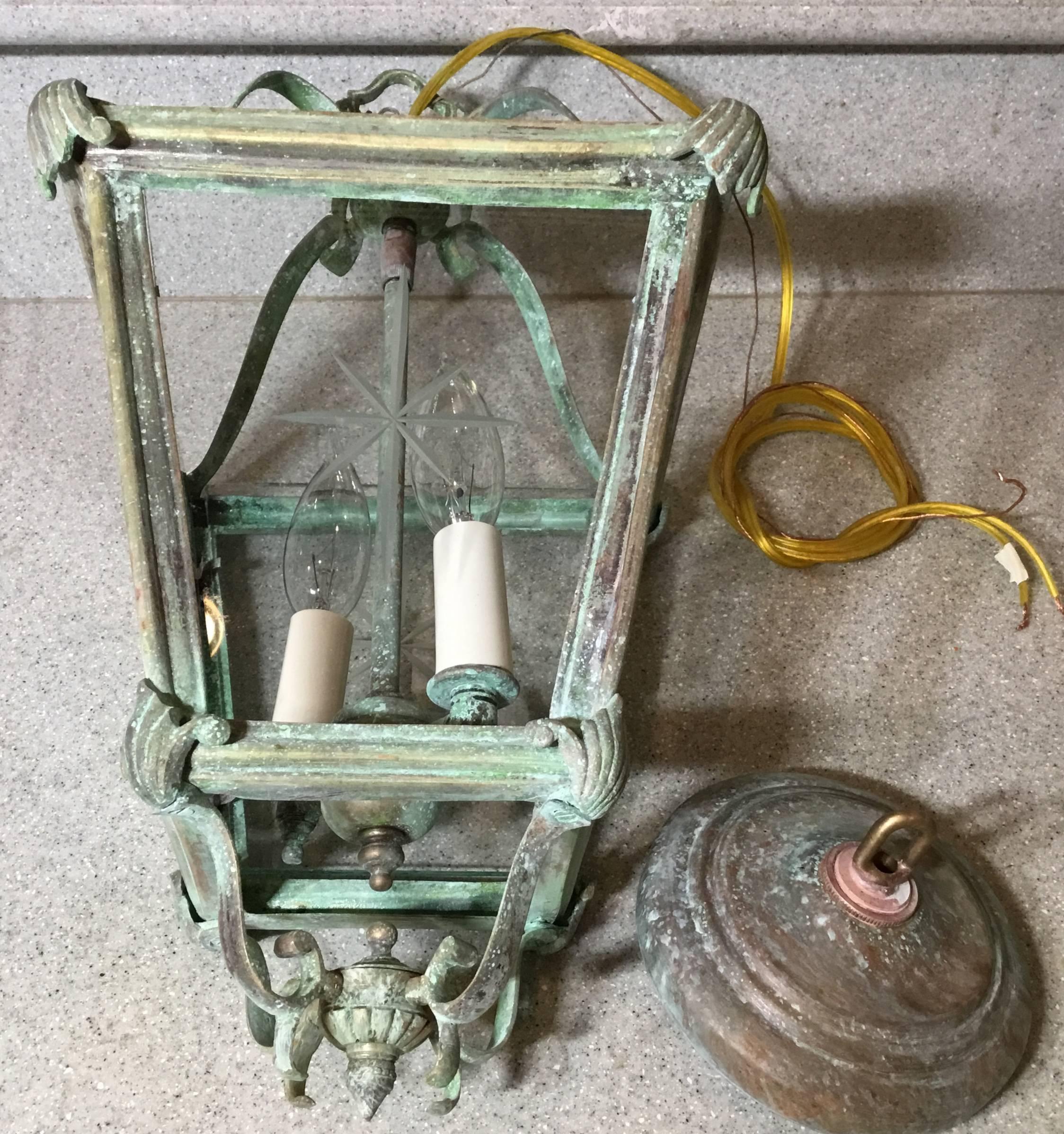 Bronze and Brass Hanging Lantern 4