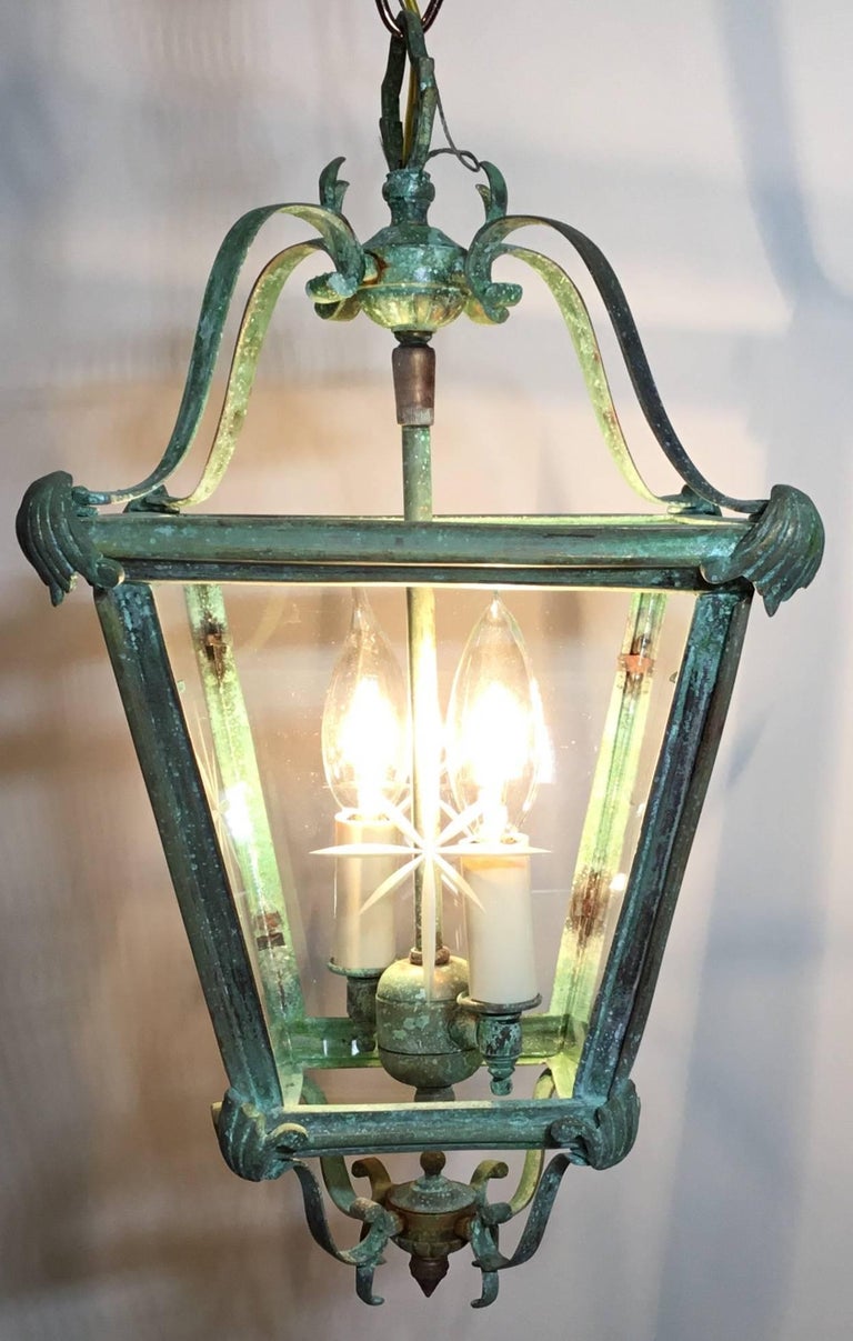 Bronze and Brass Hanging Lantern at 1stdibs