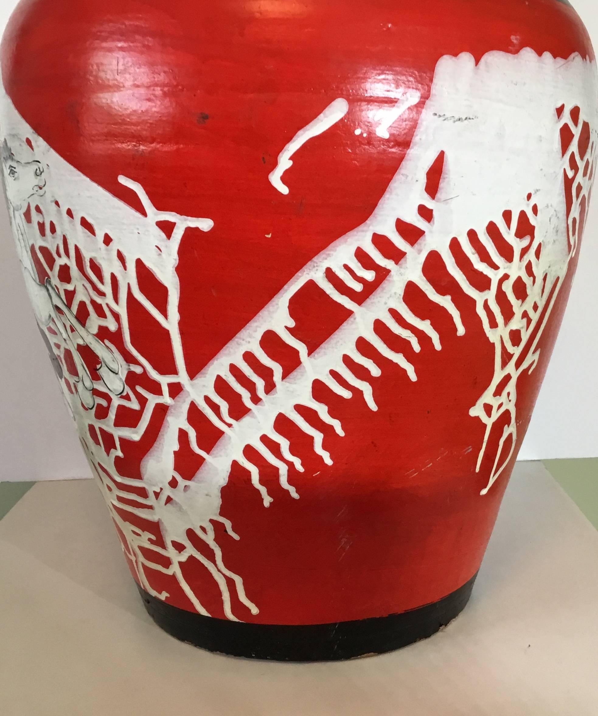 20th Century Hand-Painted Ceramic Vase