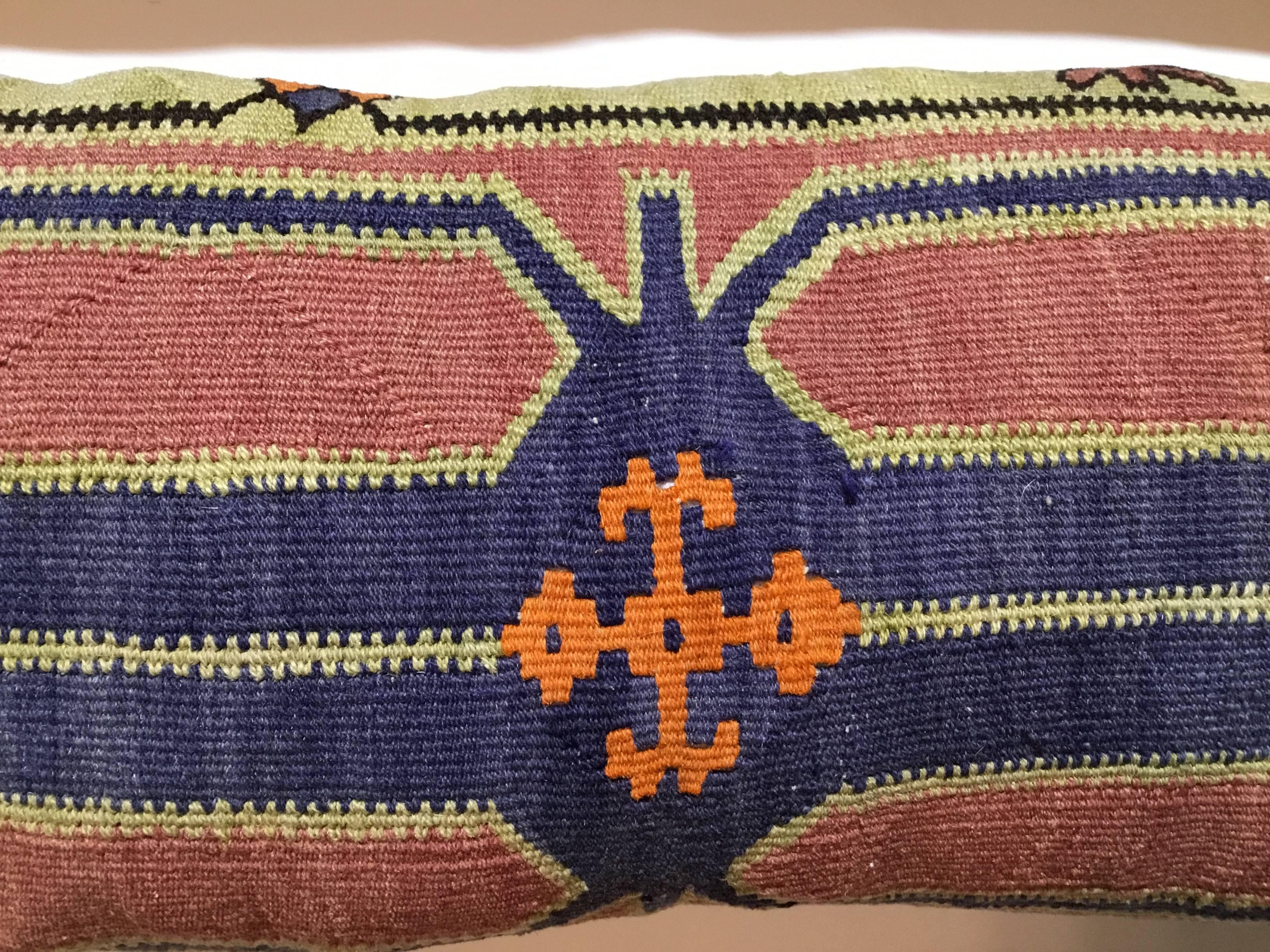 Early 20th Century Pair of Antique Kazak Rug Pillows