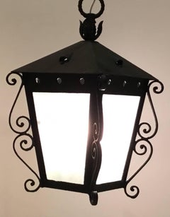 Mizner  Style Iron Hanging Lantern