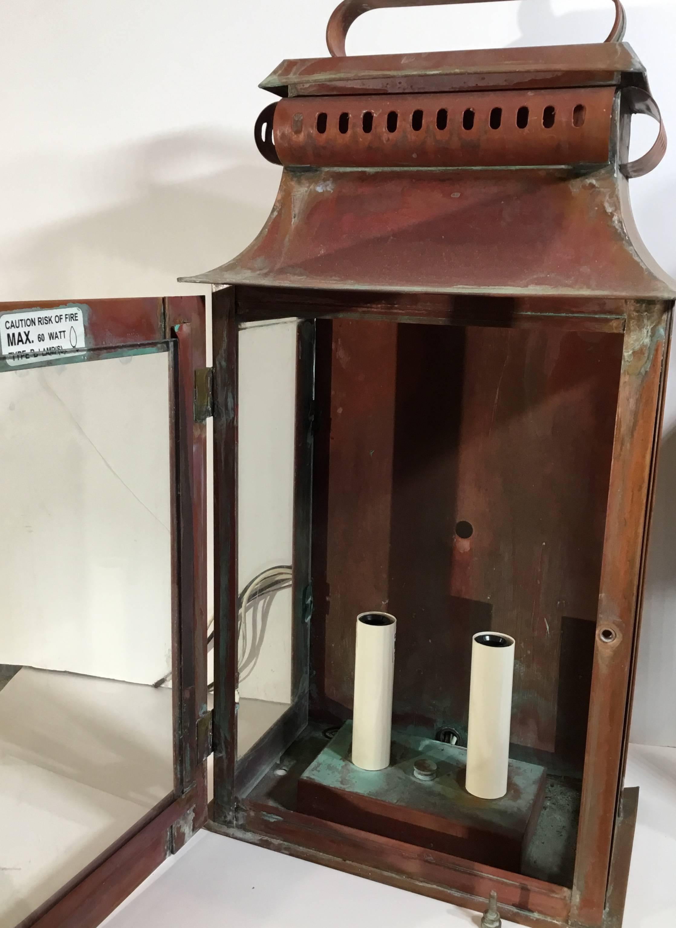 Pair of Copper Wall Lantern 4