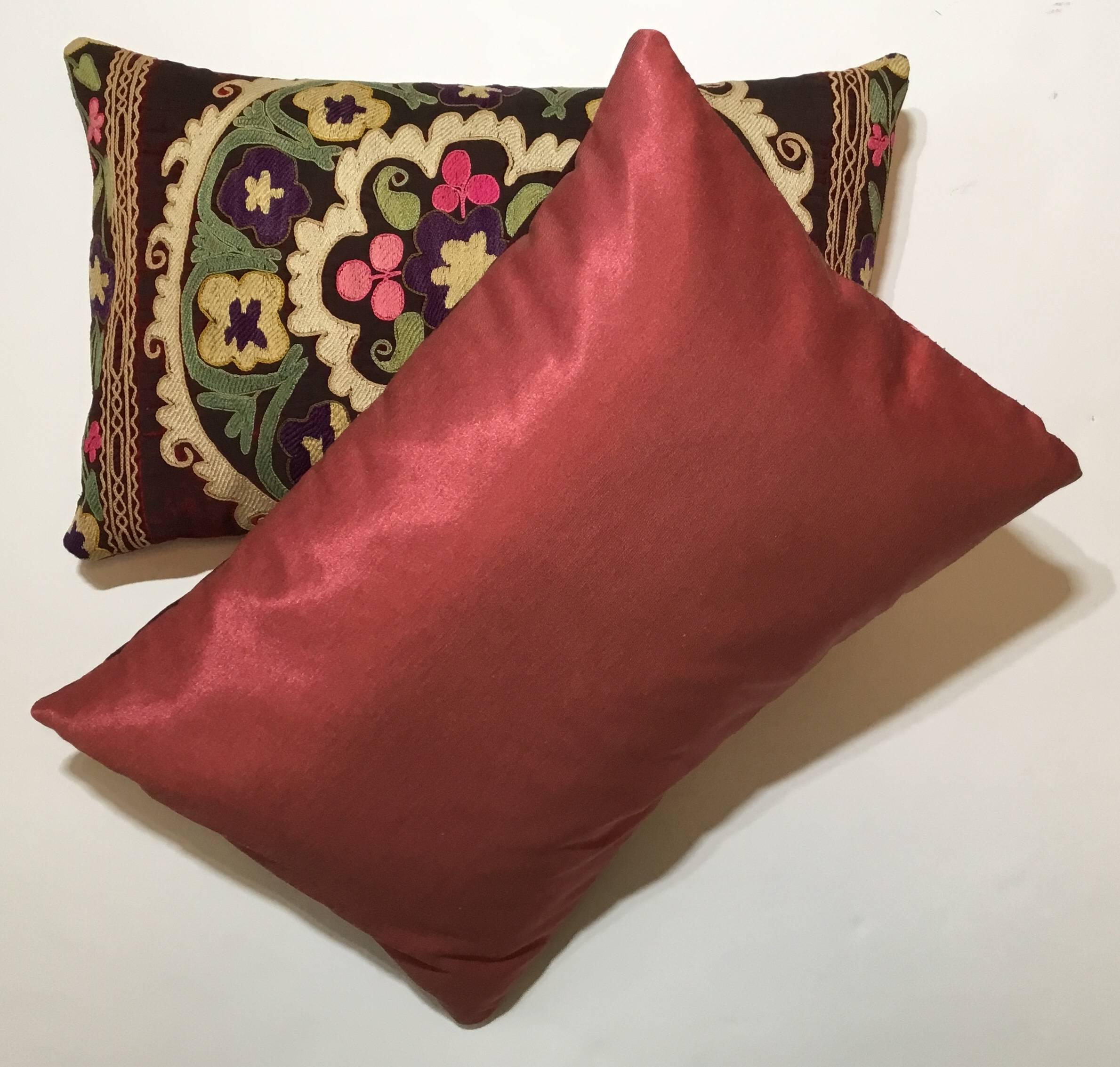 Pair of Antique Suzani Pillows 3