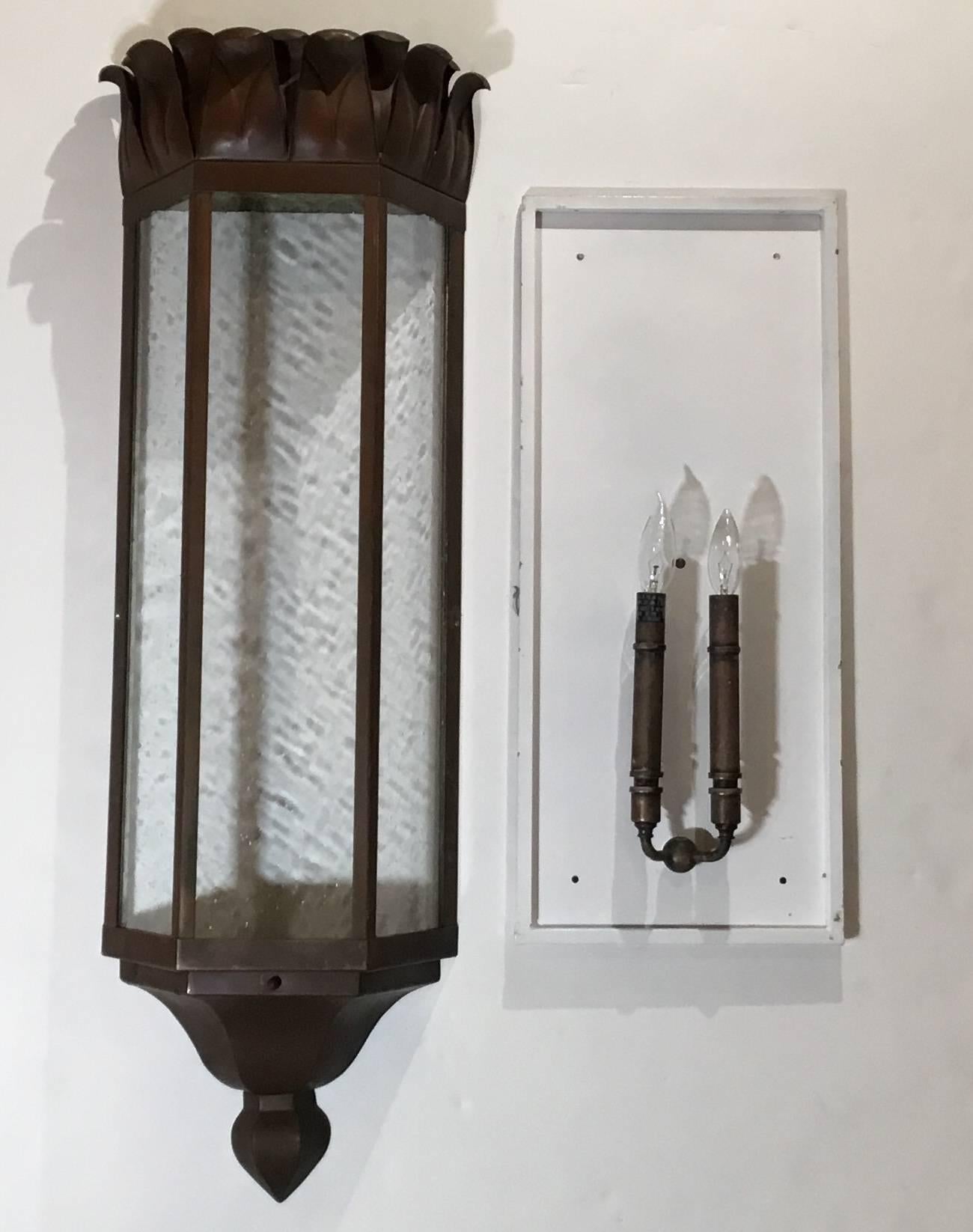 Large Pair of Art Deco Sconces 1
