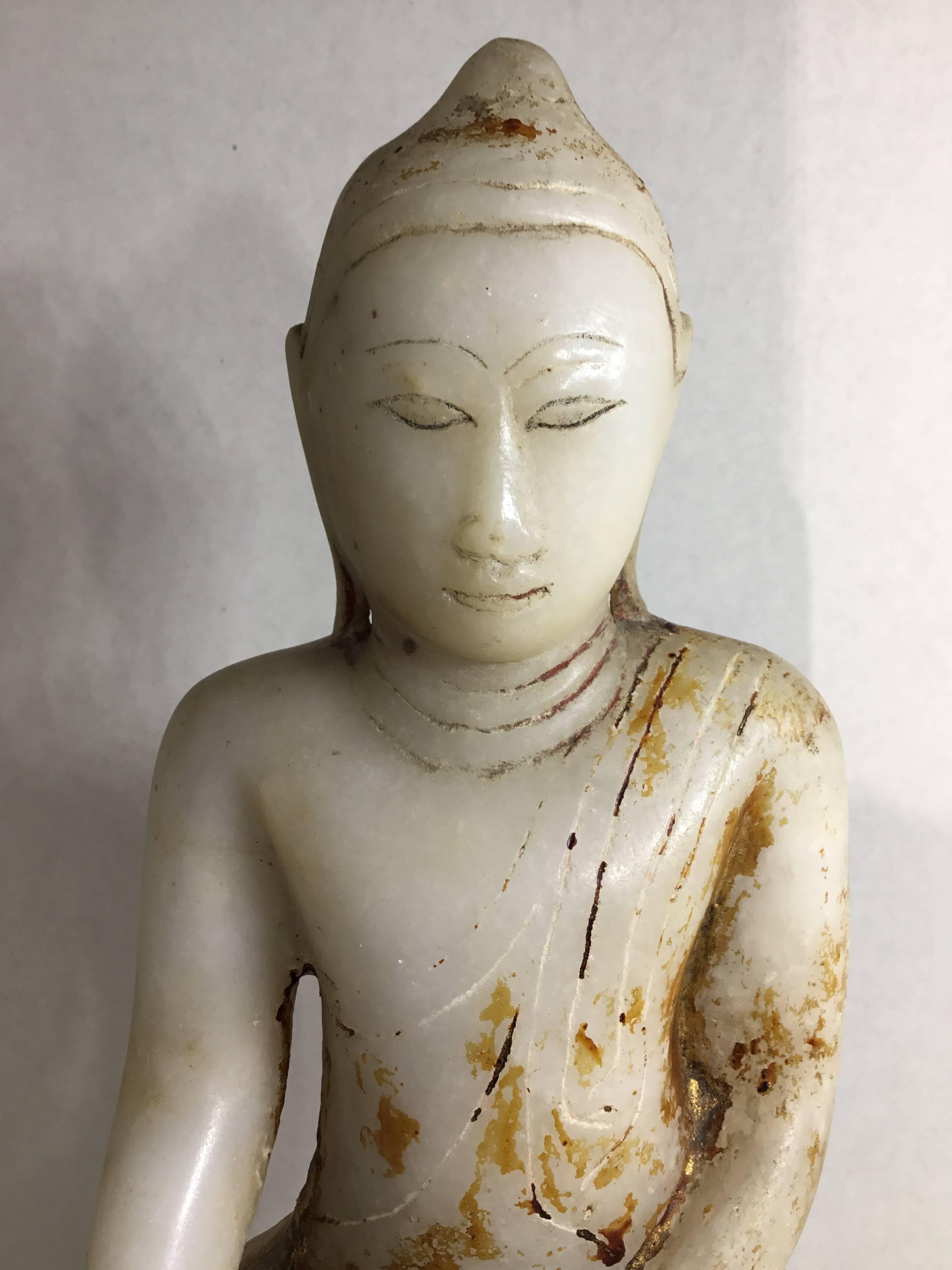 Fine Antique Hand-Carved Tibetan Sitting Buddha For Sale 2