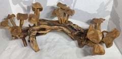 Satz handgeschnitzter Pilze