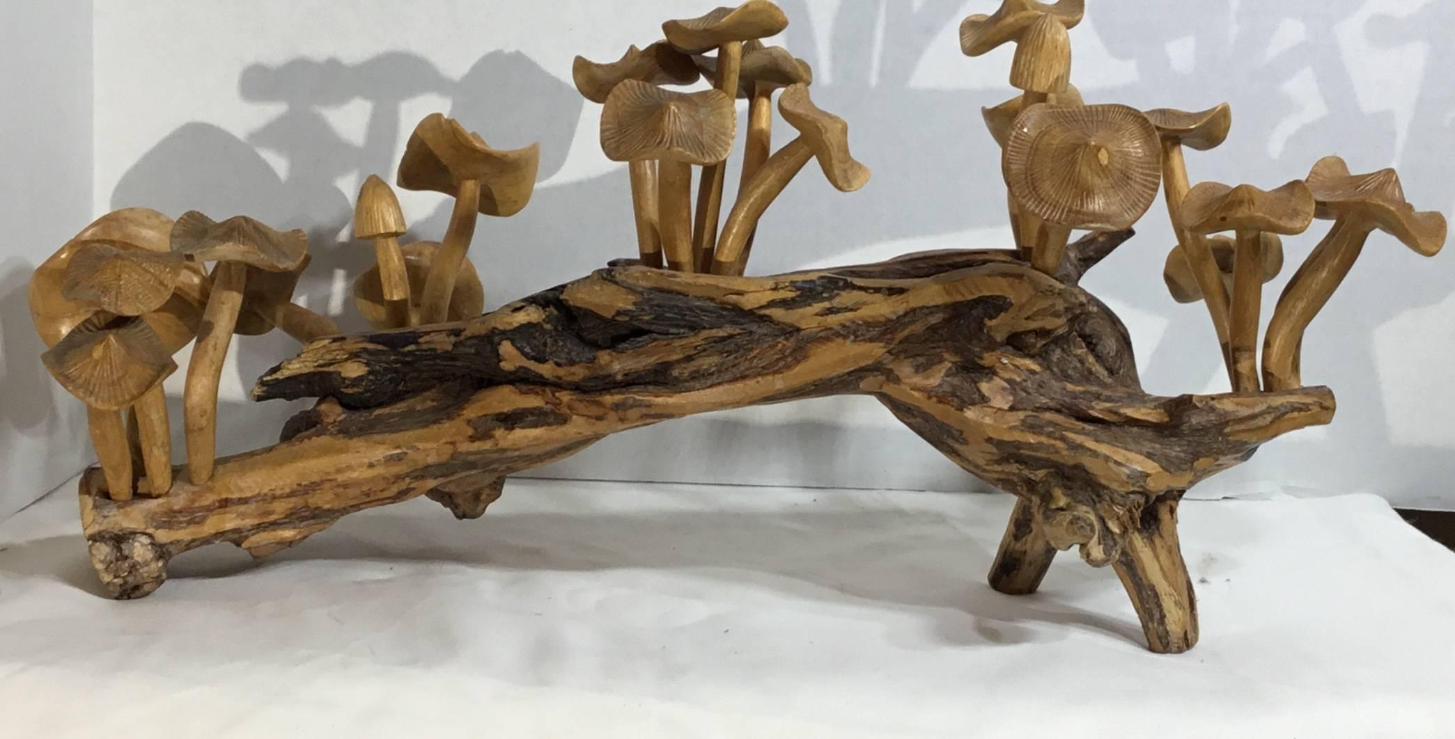 Set of Hand-Carved Mushroom 2