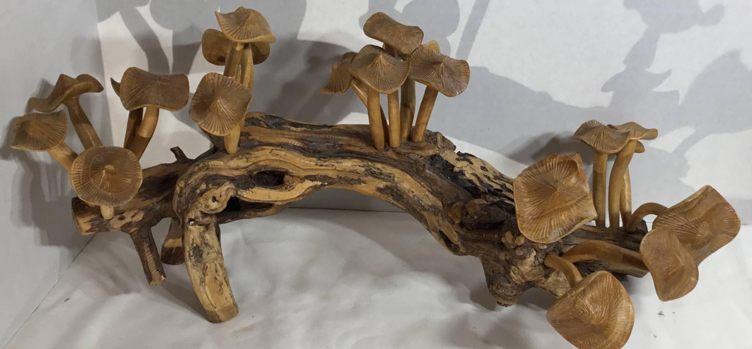 Set of Hand-Carved Mushroom 4