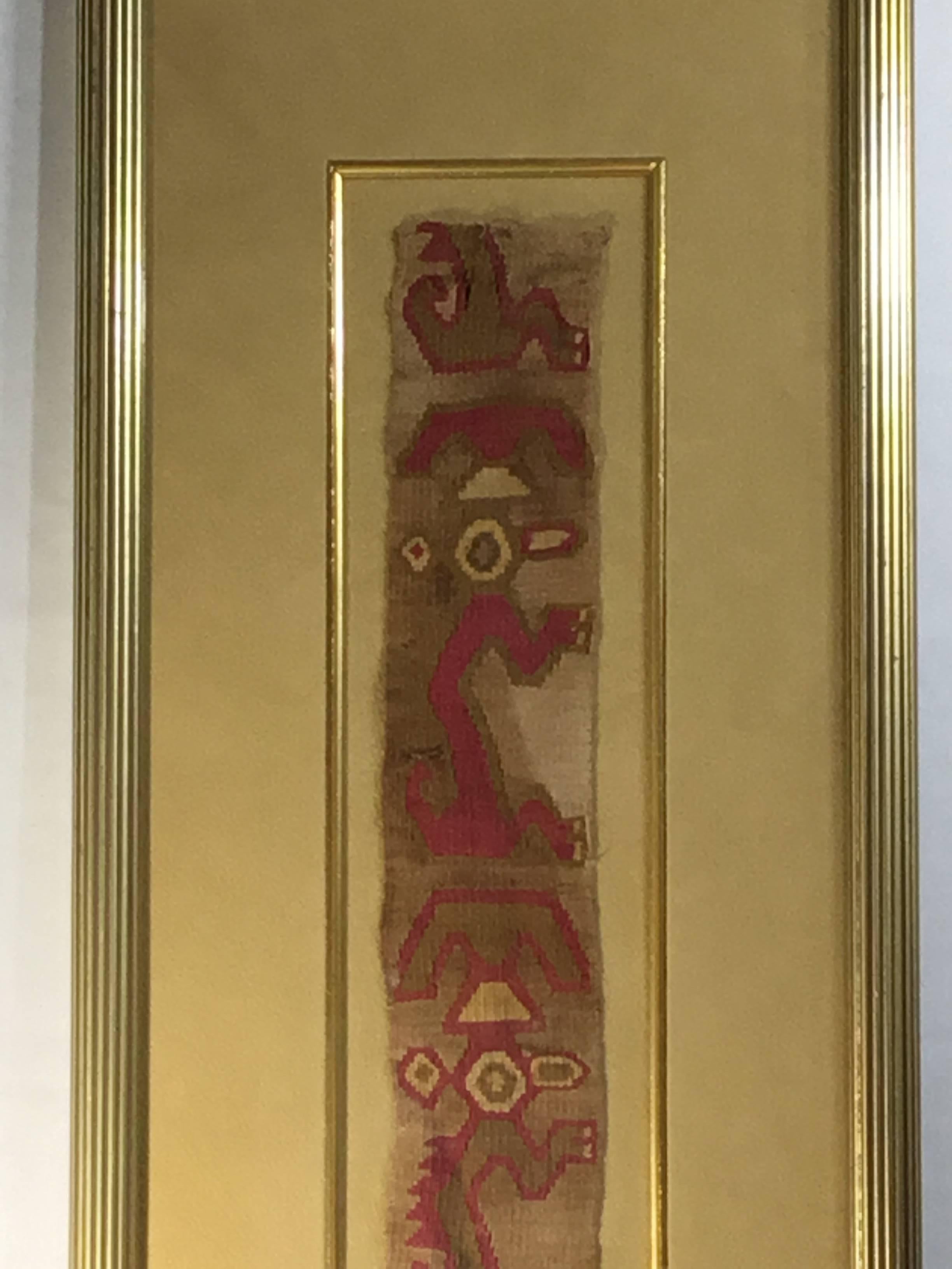 Woven Pre Colombian Antique Textile Bend Fragment