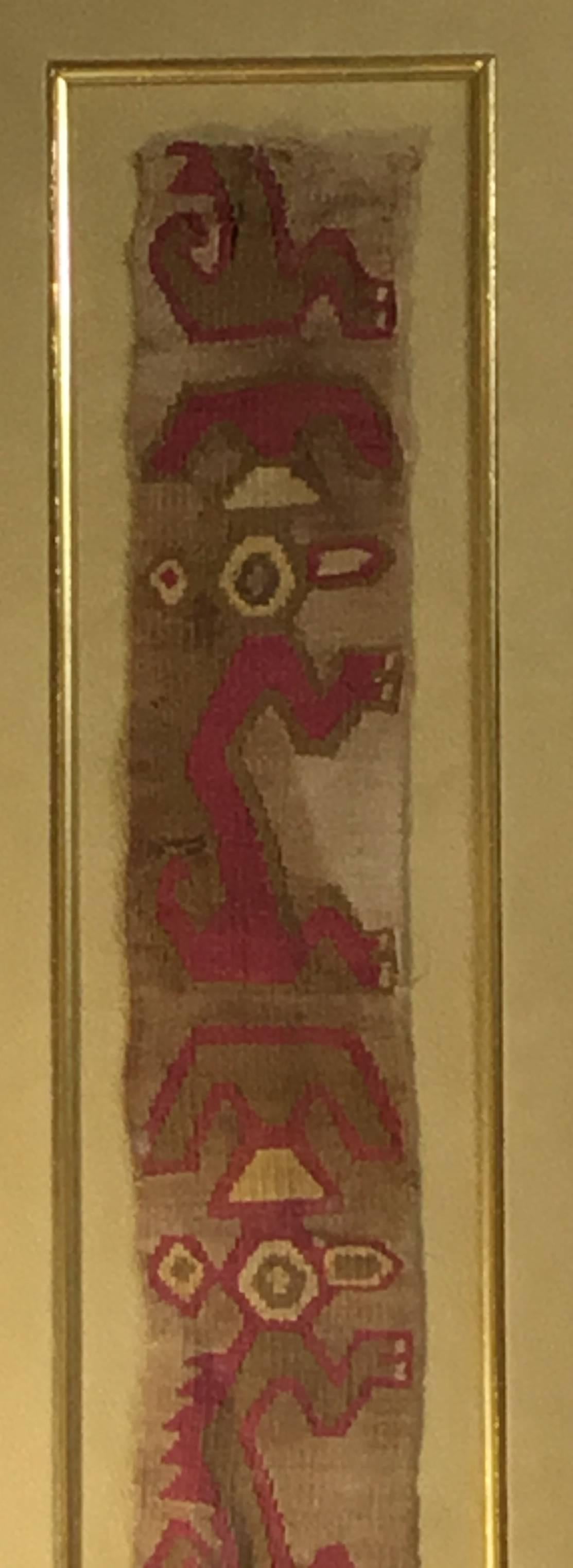 Peruvian Pre Colombian Antique Textile Bend Fragment