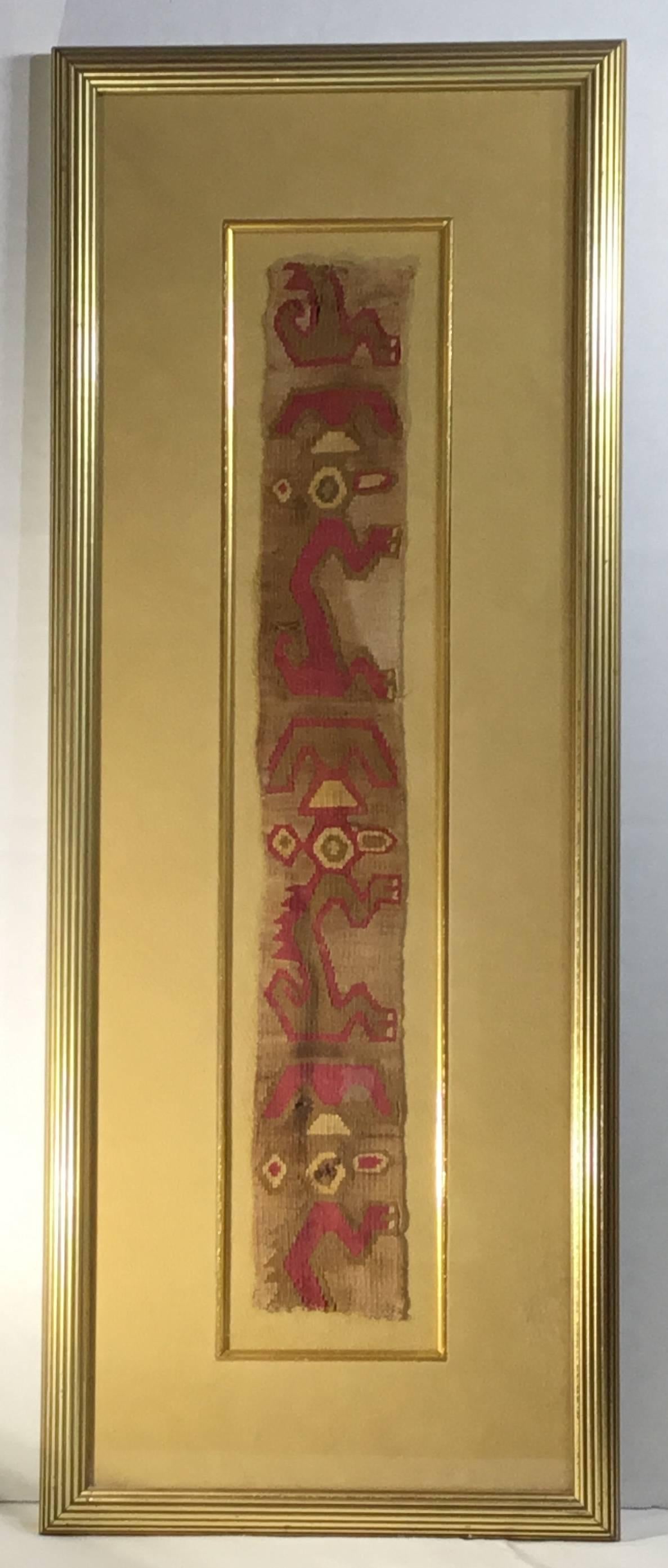 Early 17th Century Pre Colombian Antique Textile Bend Fragment