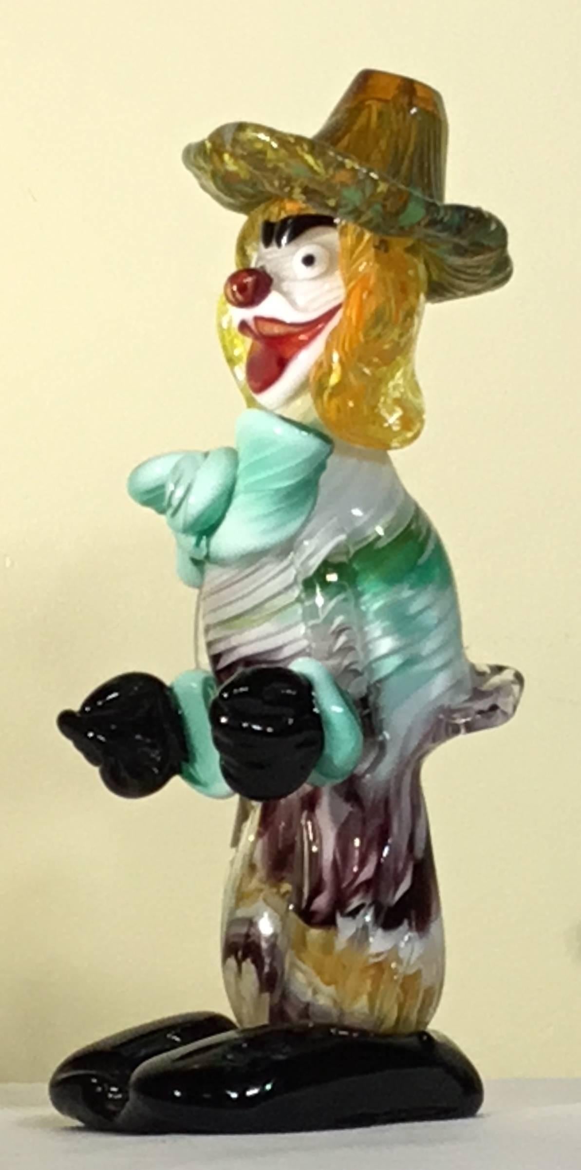 Beautify Murano glass clown vintage 1960s 