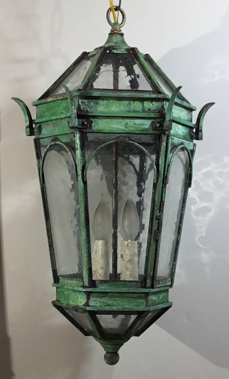 Hand Crafted Solid Brass Six Sides Hanging Lantern  5
