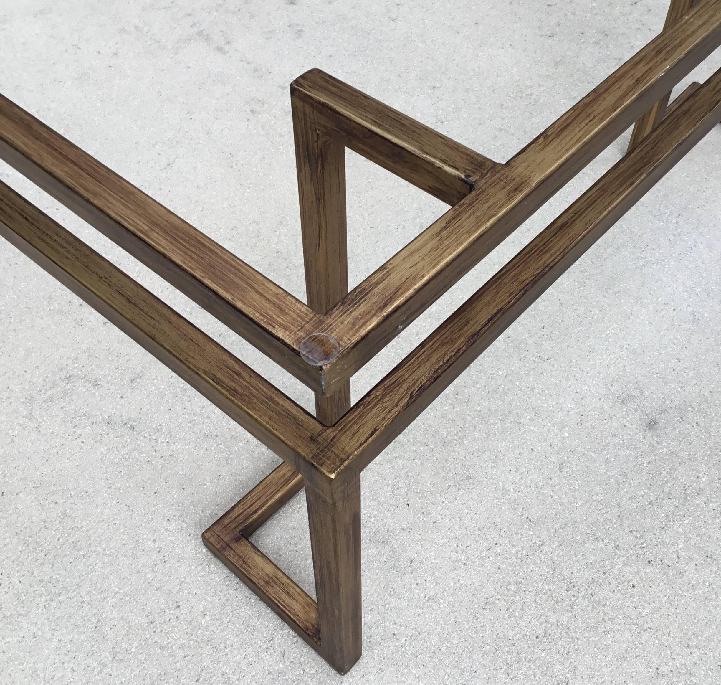 Mid Century Geometric Steel Coffee Table Base  In Excellent Condition In Delray Beach, FL