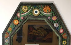 Handcrafted Painted Iron Mirror