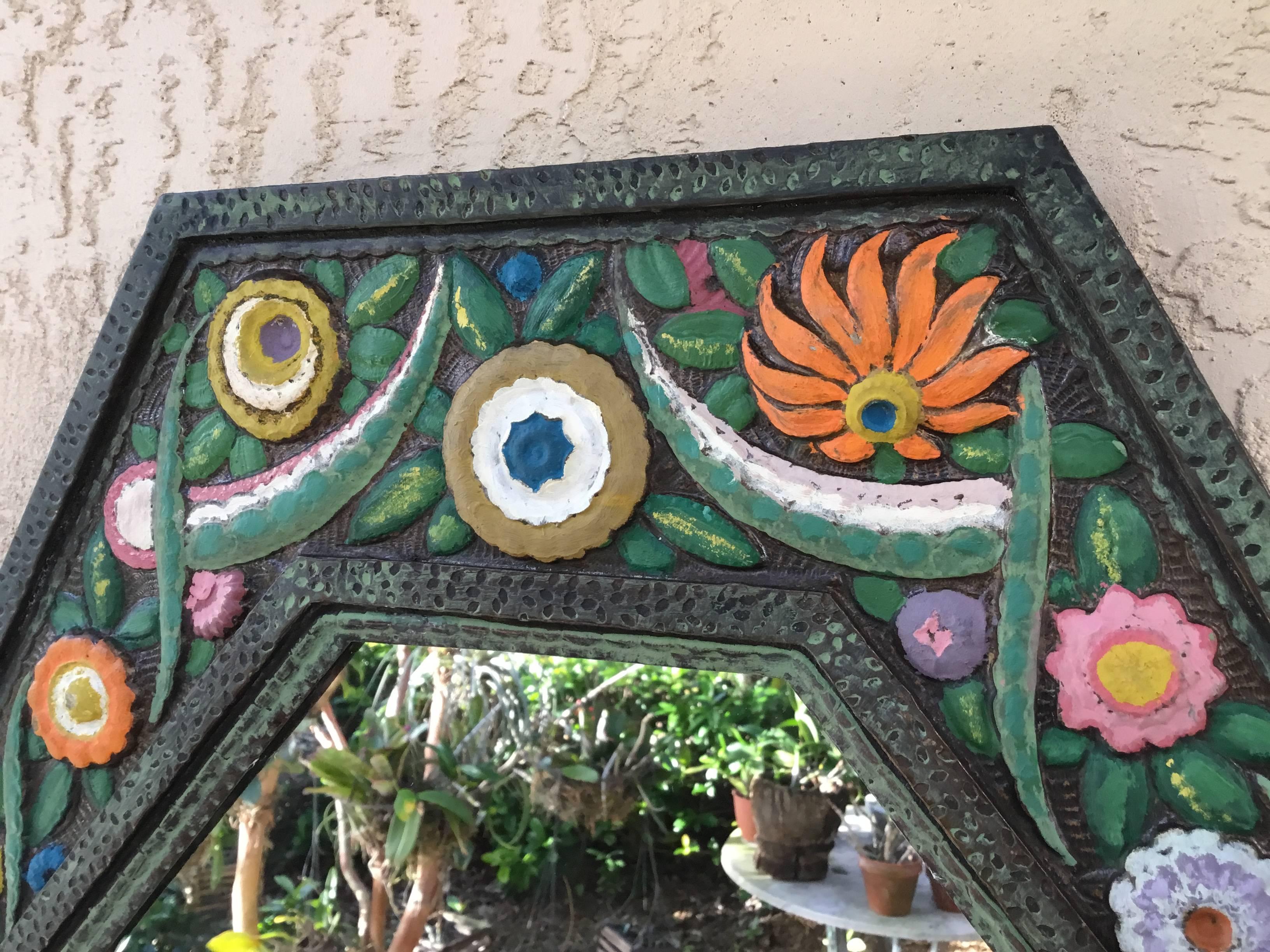 Handcrafted Painted Iron Mirror 1