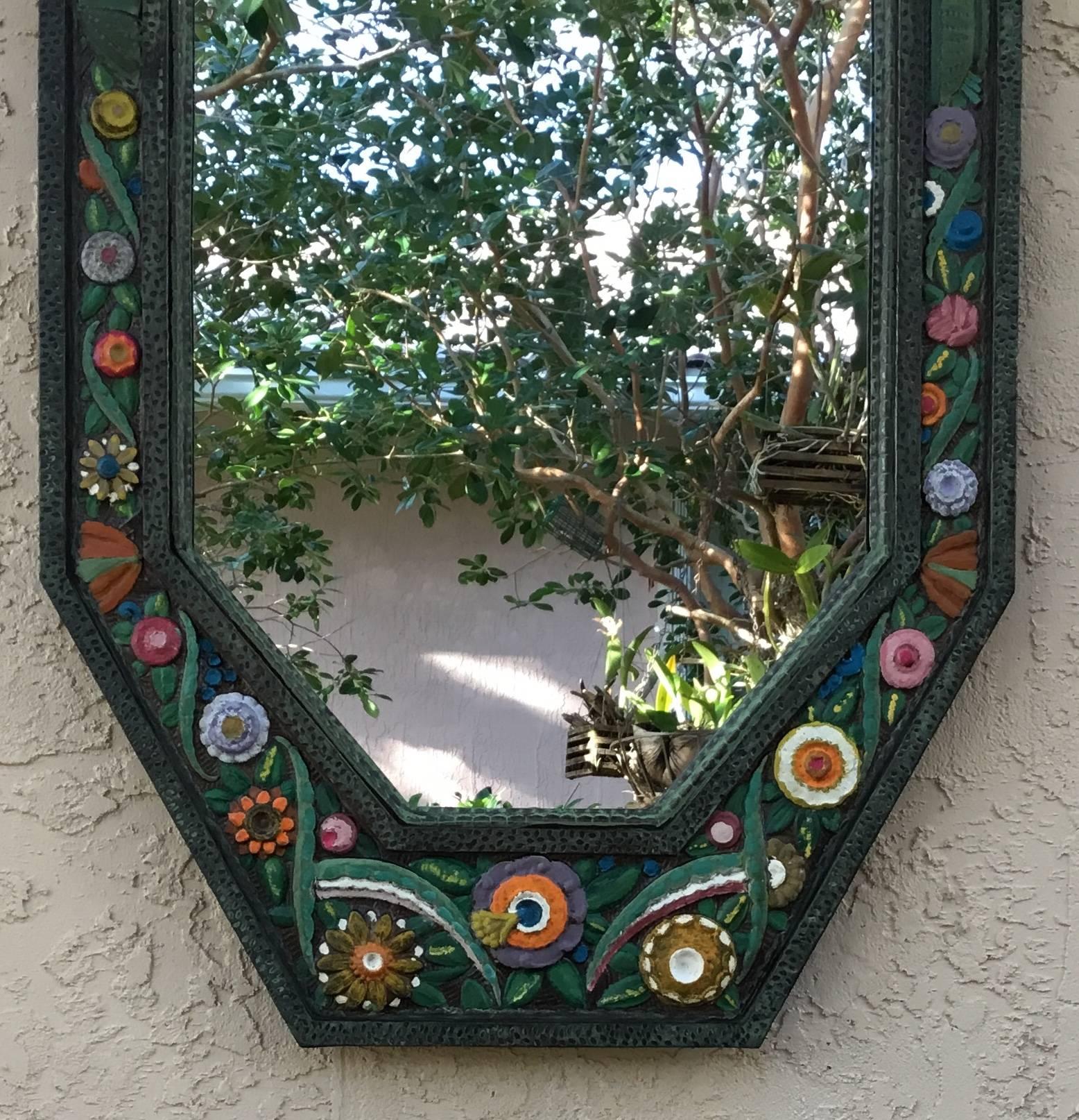 Handcrafted Painted Iron Mirror 2